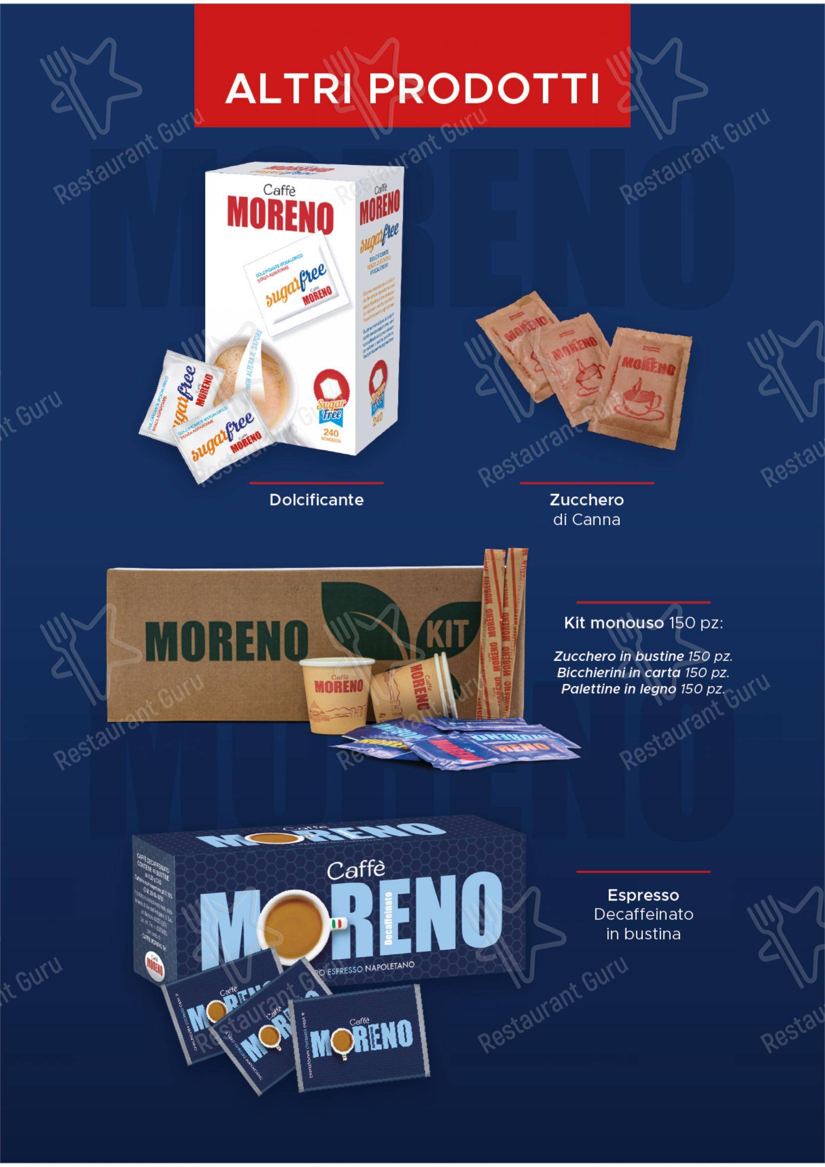 Menu per Caffé Moreno pub & bar