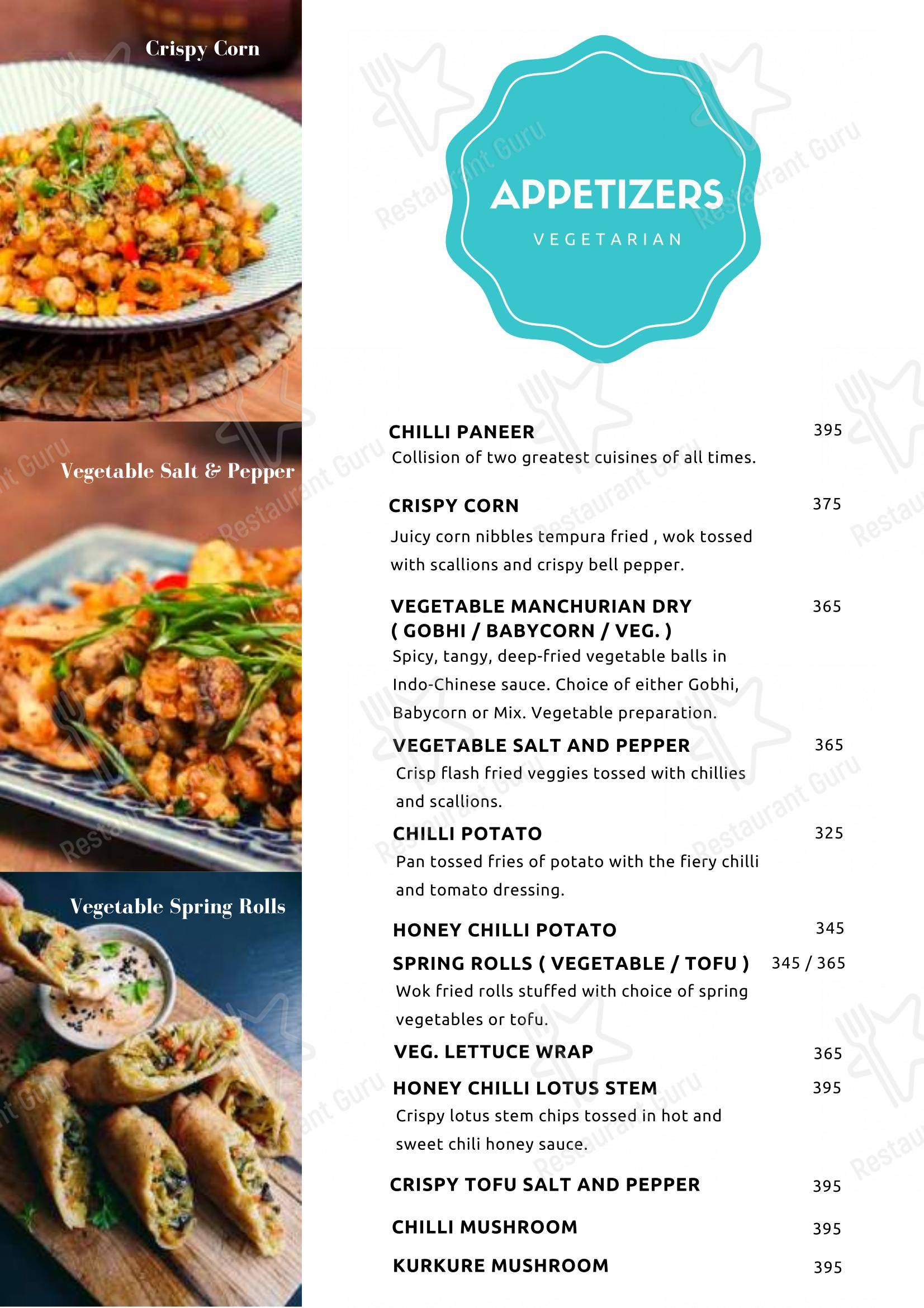 Menu for the Ching Singh restaurant