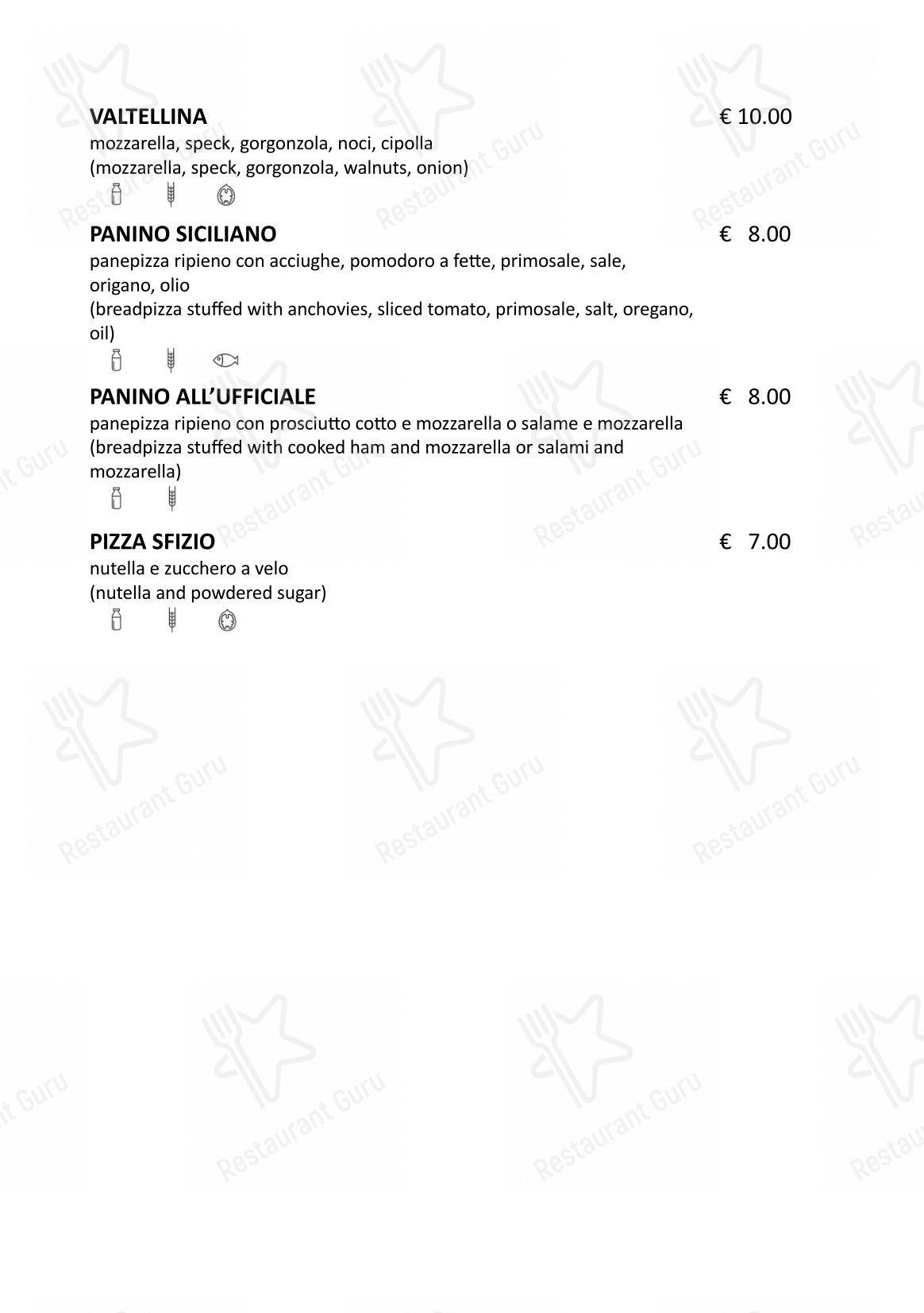 Cinquantapassi Ristorante Pizzeria in San Vito Lo Capo - Menu bar