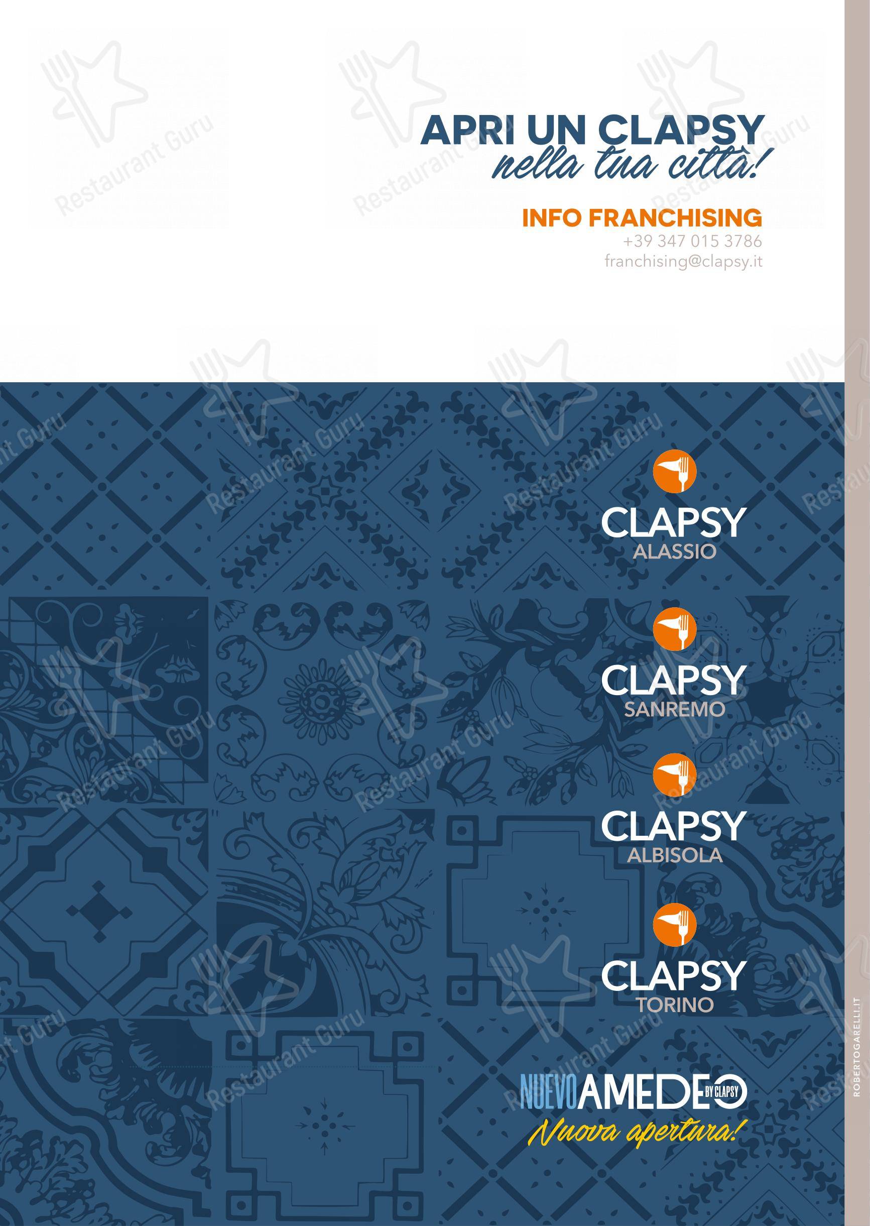 Takeaway Menu per Clapsy Alassio in Alassio