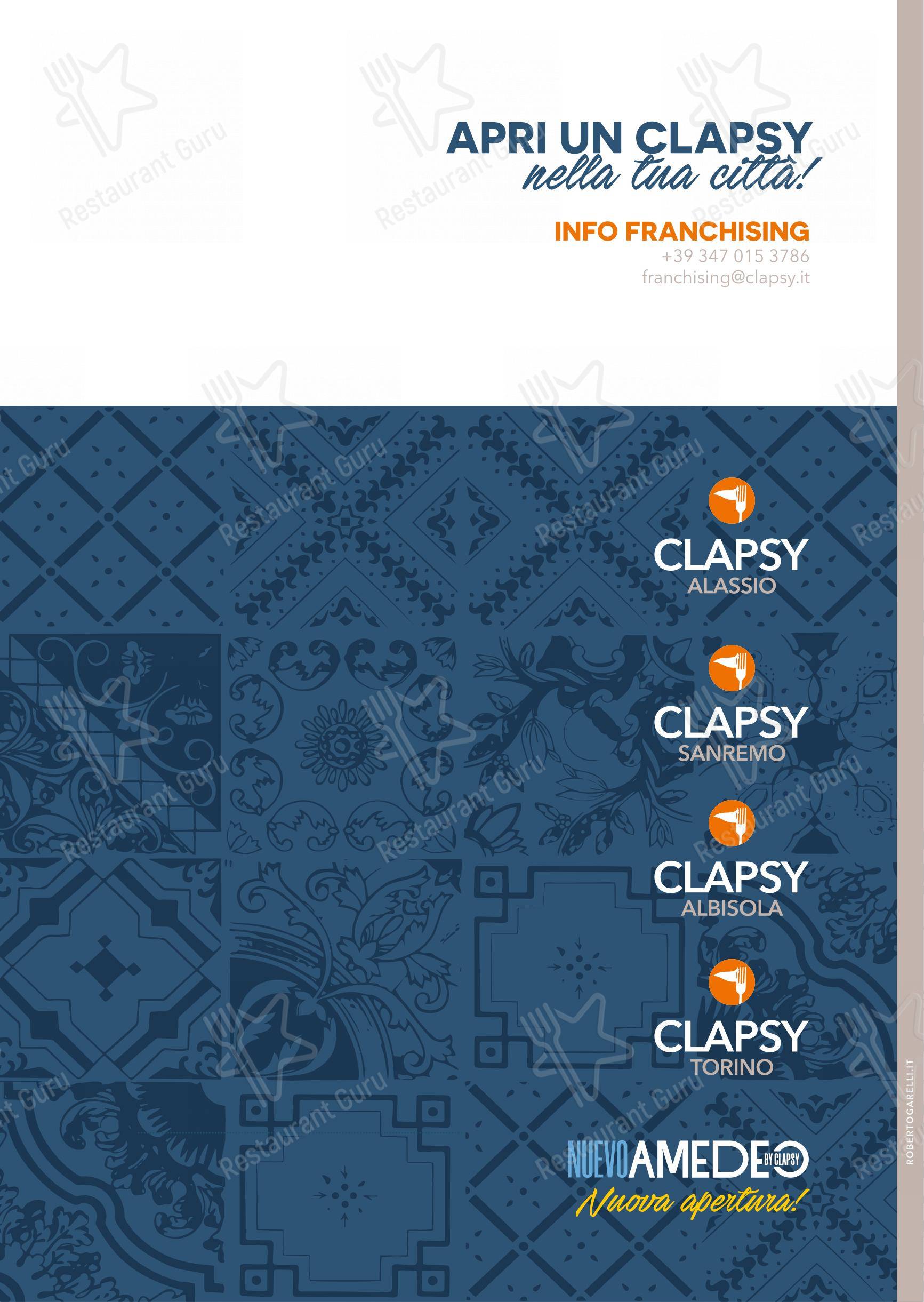 Takeaway Menu per Clapsy Alassio in Alassio