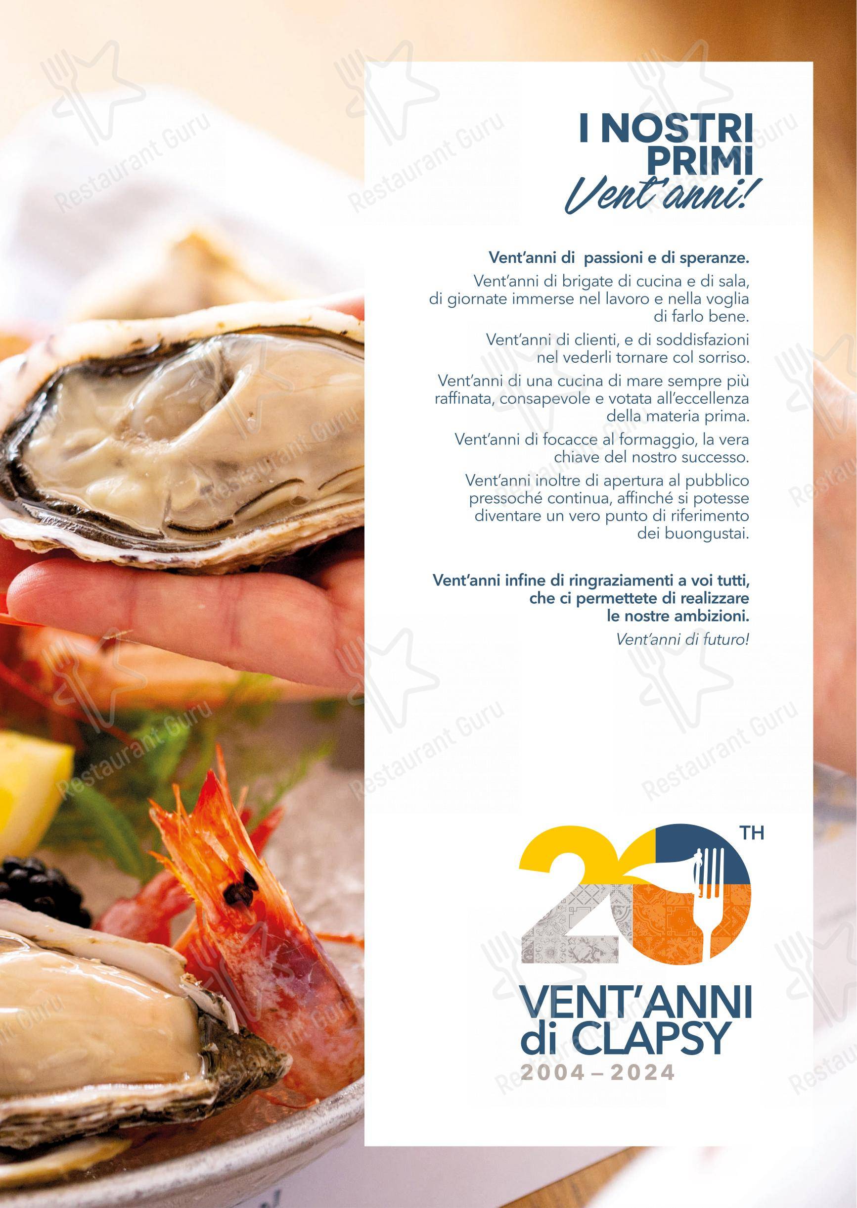Menu di Clapsy Alassio - 菜单