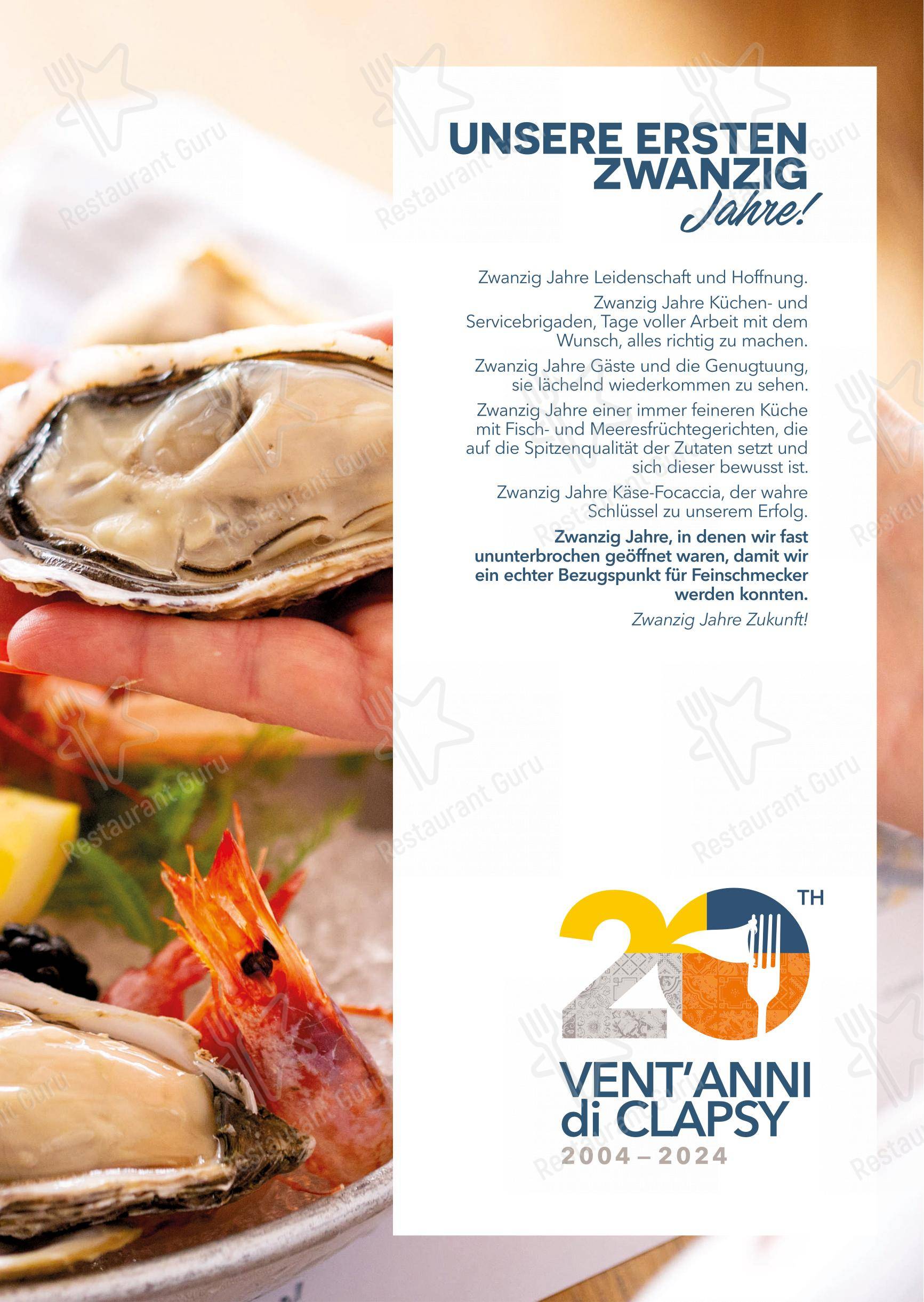 Menu di Clapsy Alassio