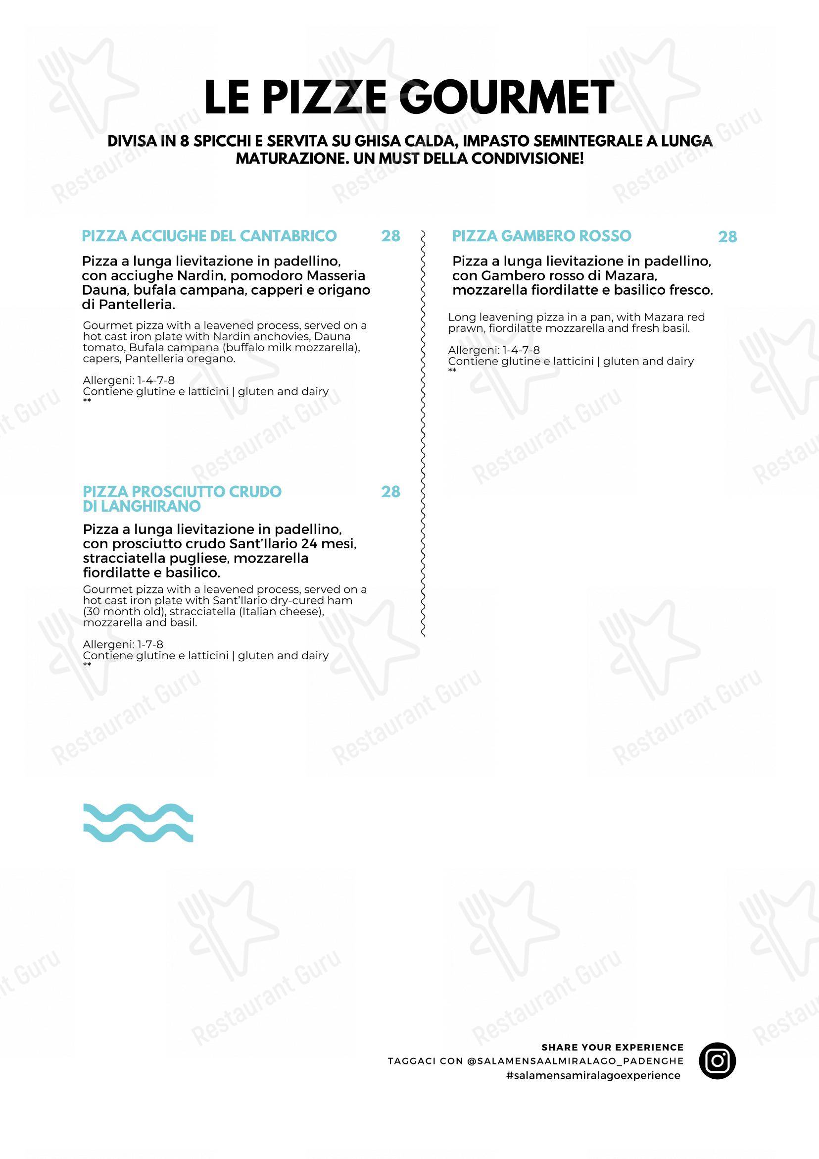 Salamensa al Miralago in Padenghe Sul Garda - Menu bar