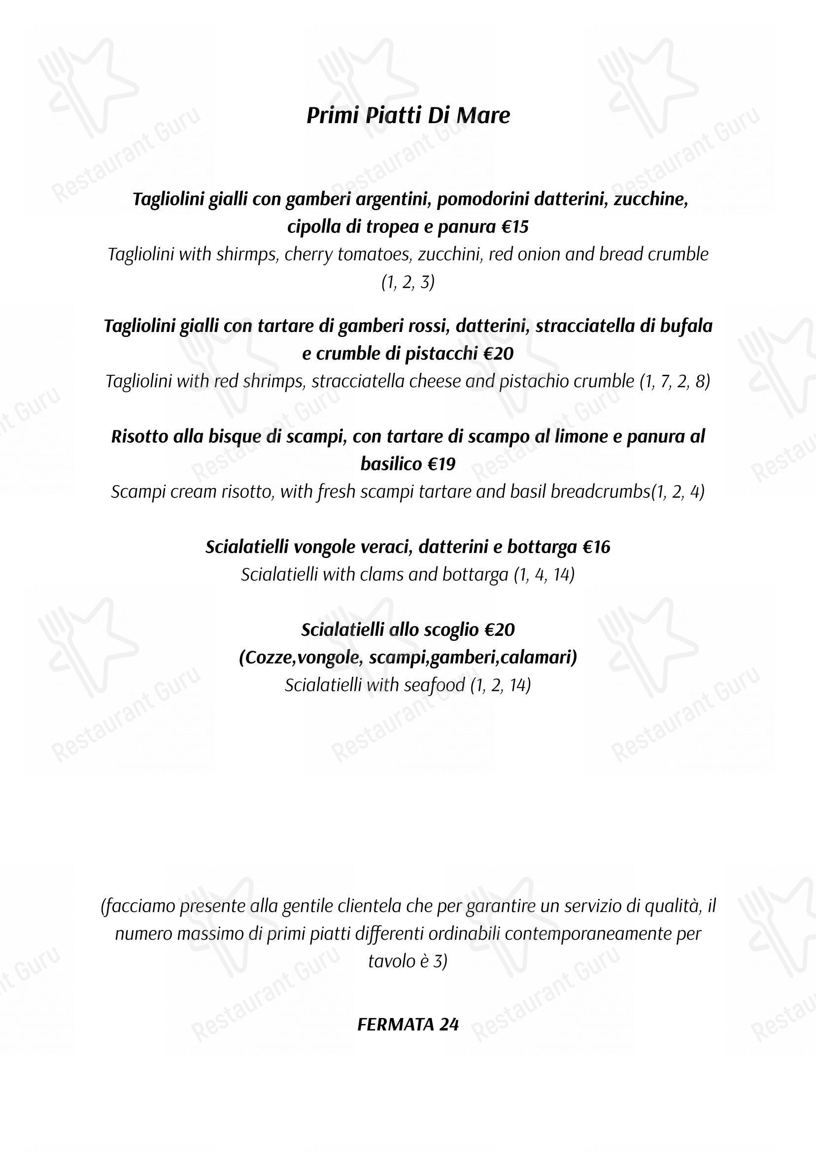 Fermata 24 “Ristorante & Pizzeria” in Castelletto sopra Ticino - Menu
