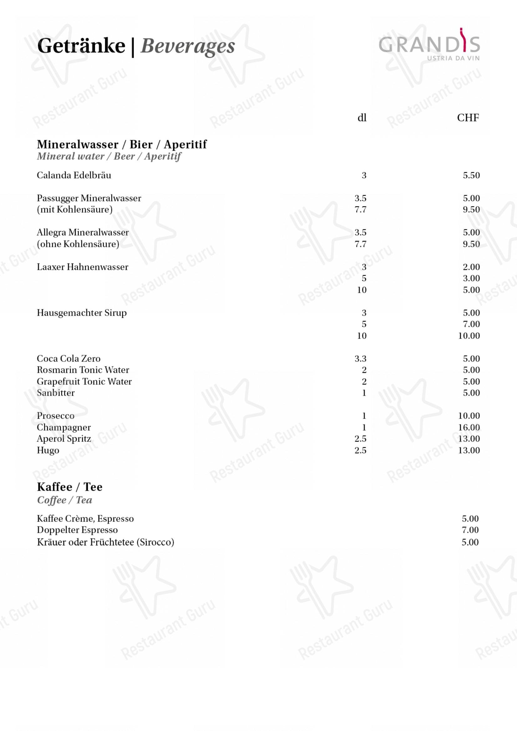 Menu di Grandis Ustria da Vin - Детское