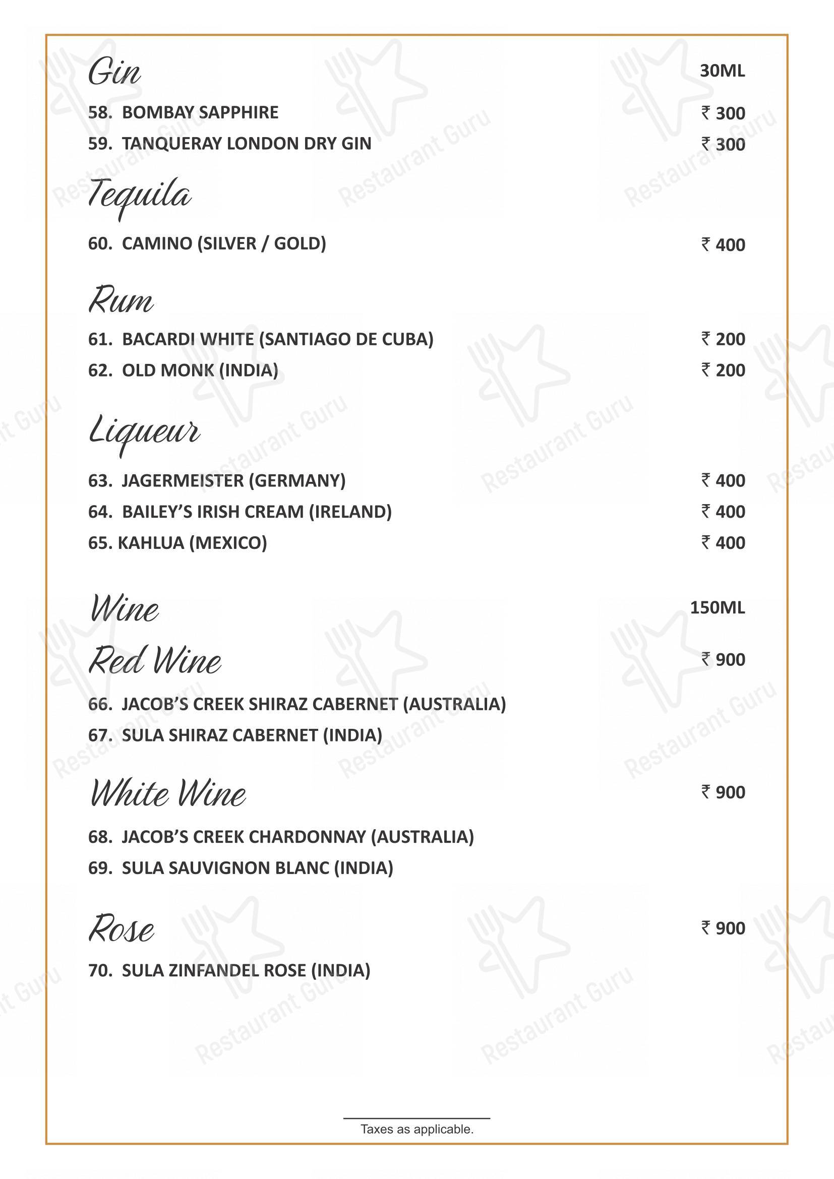 HIVE Restaurant & Bar - Menu