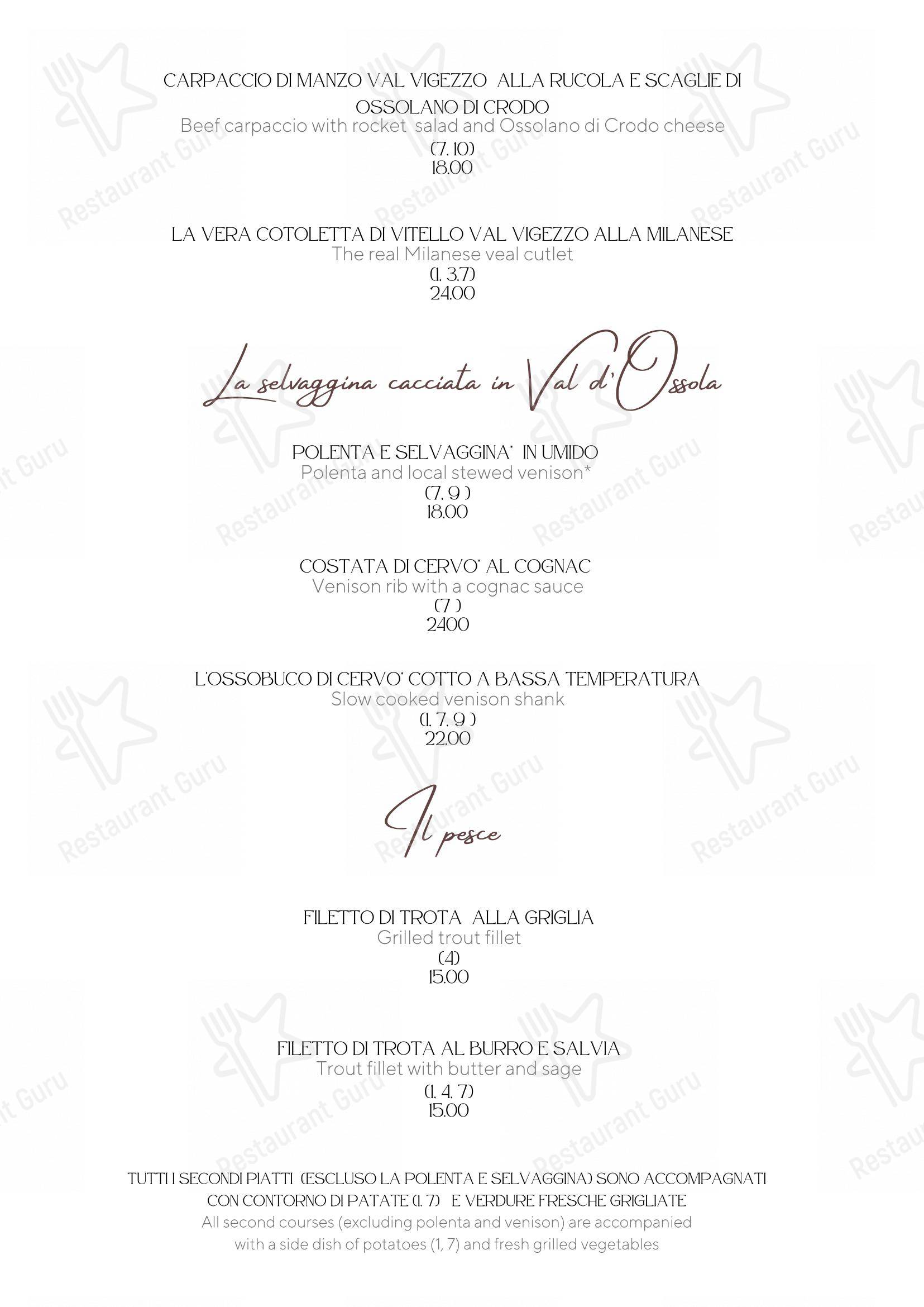 Основное меню per Albergo Ristorante Edelweiss - Larespa ristorante
