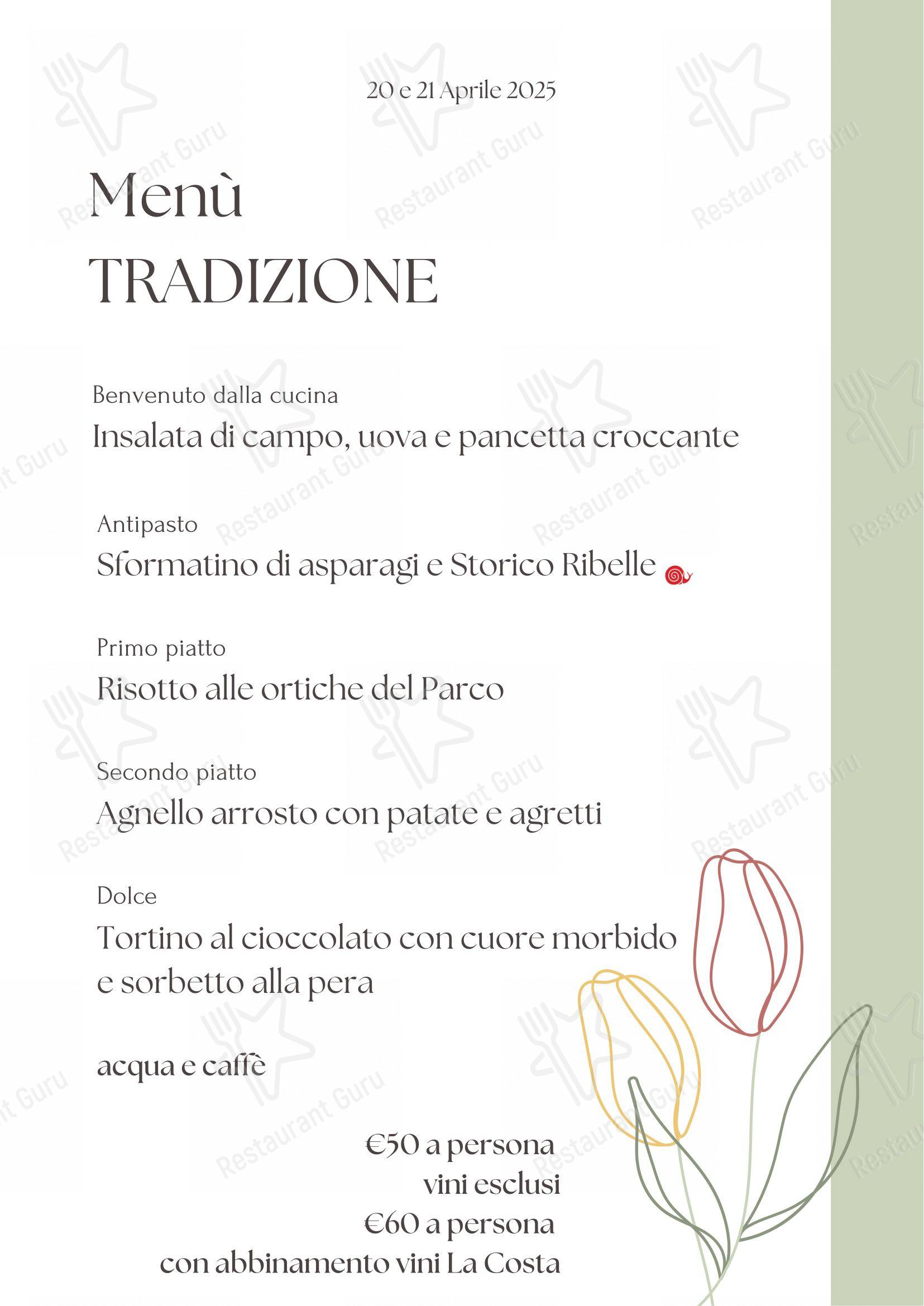 Menu bar per Agriturismo La Costa - Ristorante e Cantina - Cascina Galbusera Nera ristorante