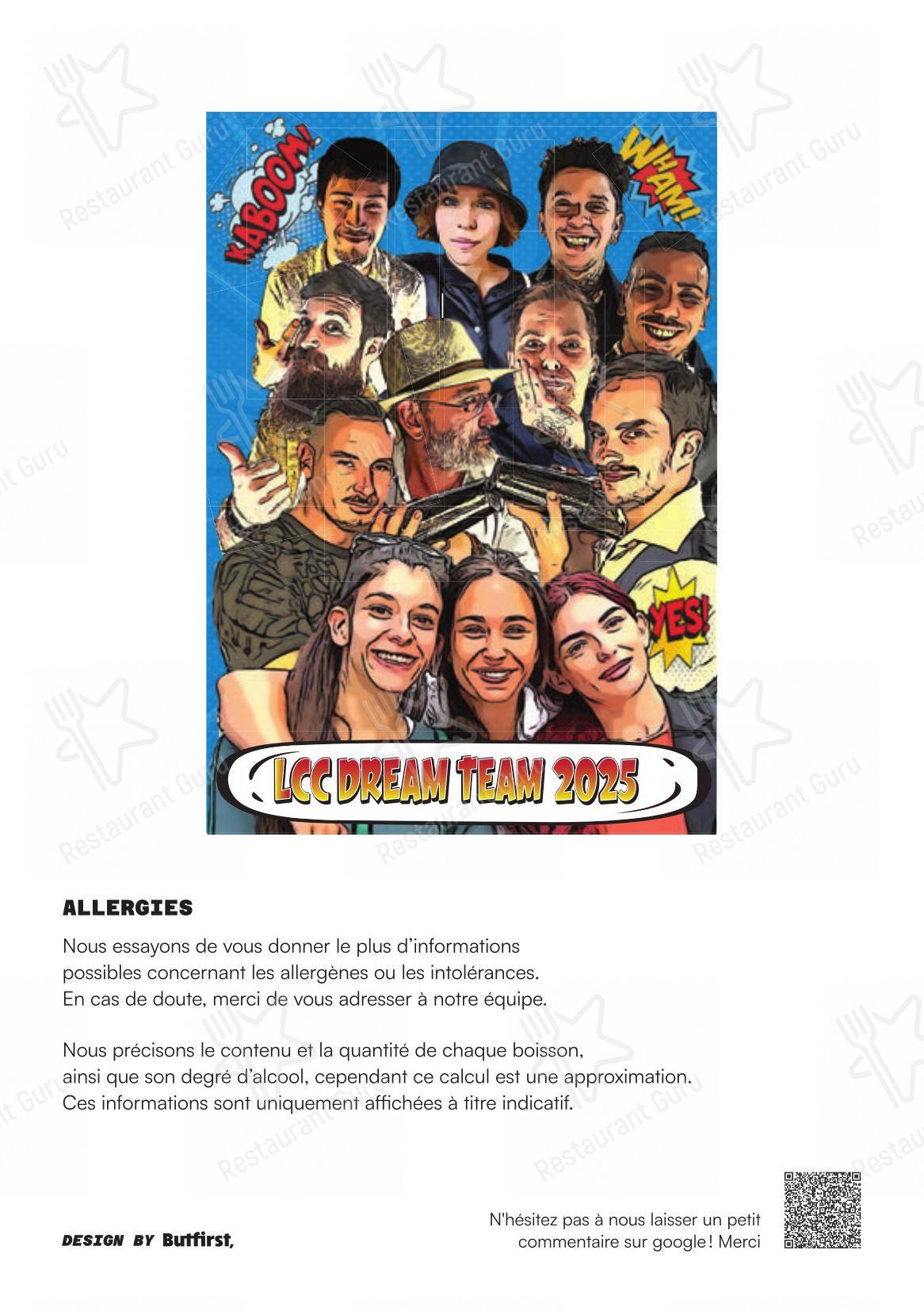 Menu bar per Lausanne Cocktail Club ristorante