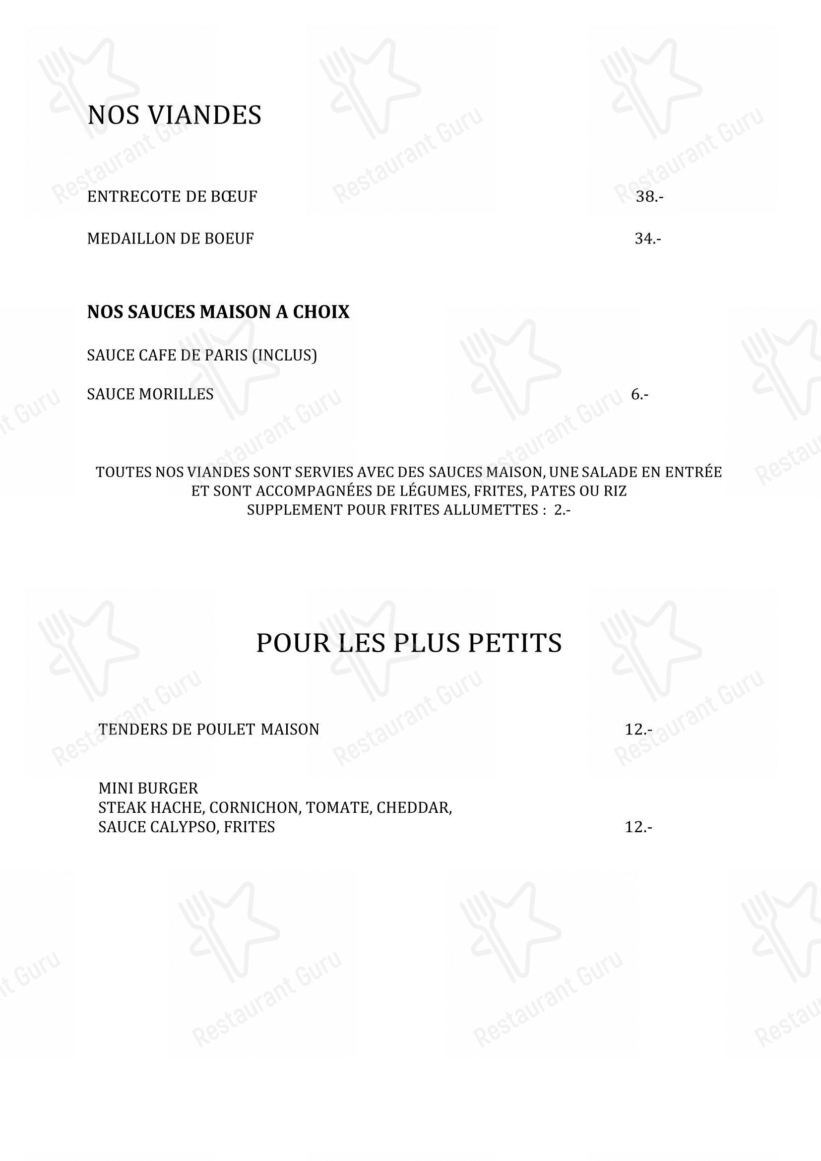 Le Bistrot Beaumont dans Fribourg - Menu bar