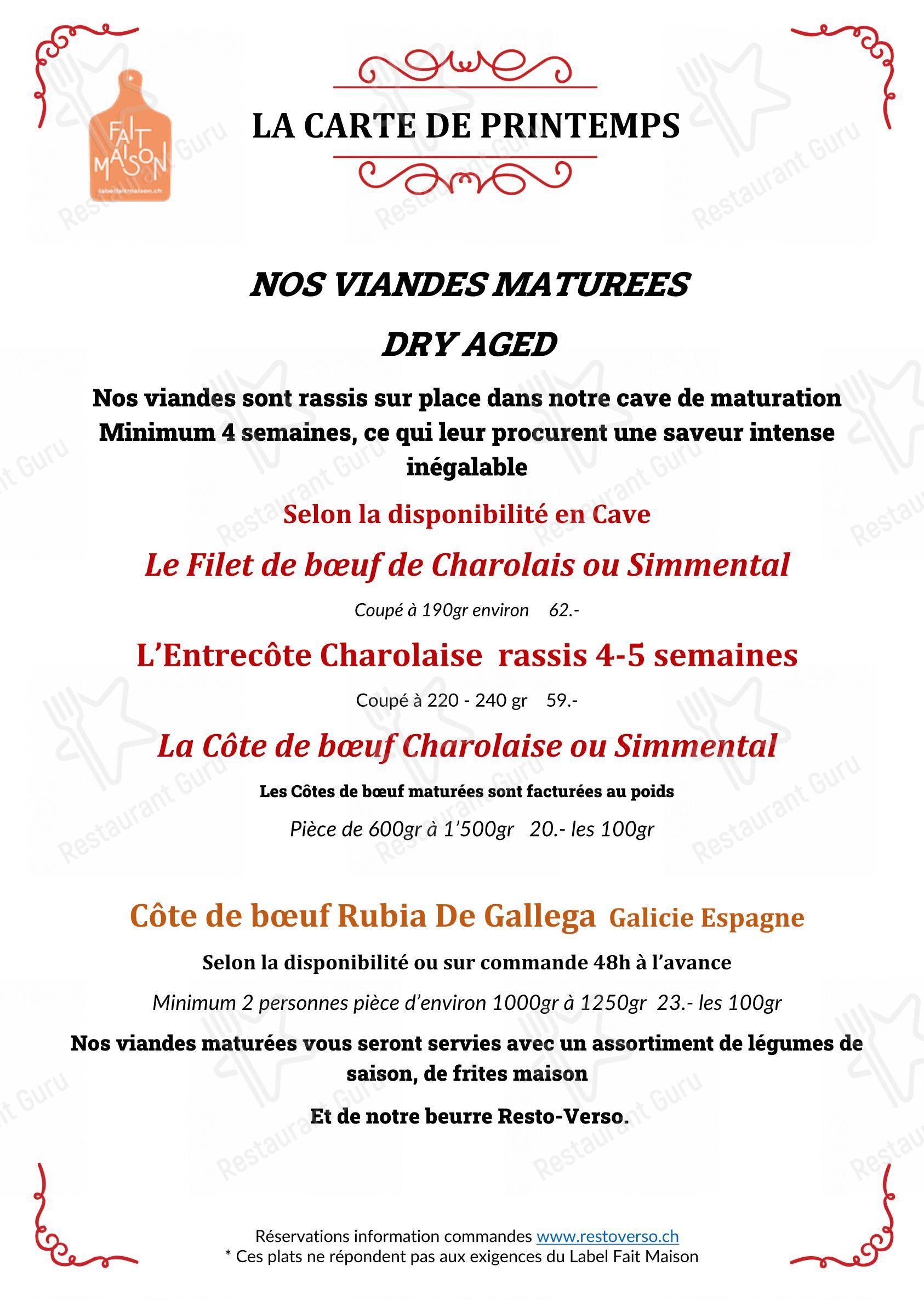 Основное меню per Le Resto Verso in Sion