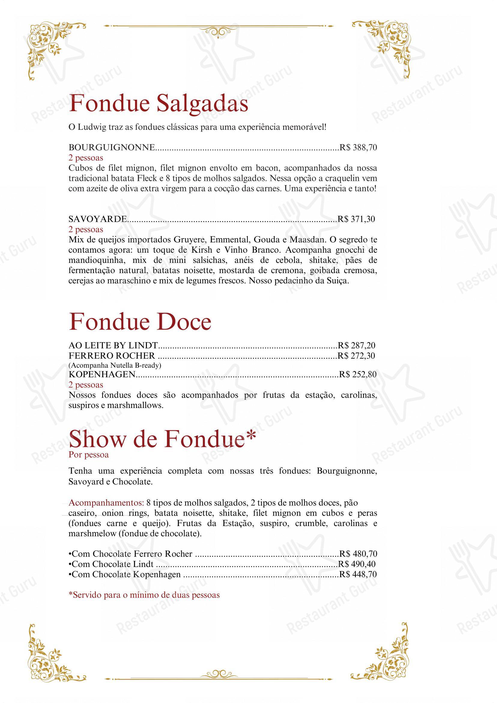 Ludwig Restaurant - Menu