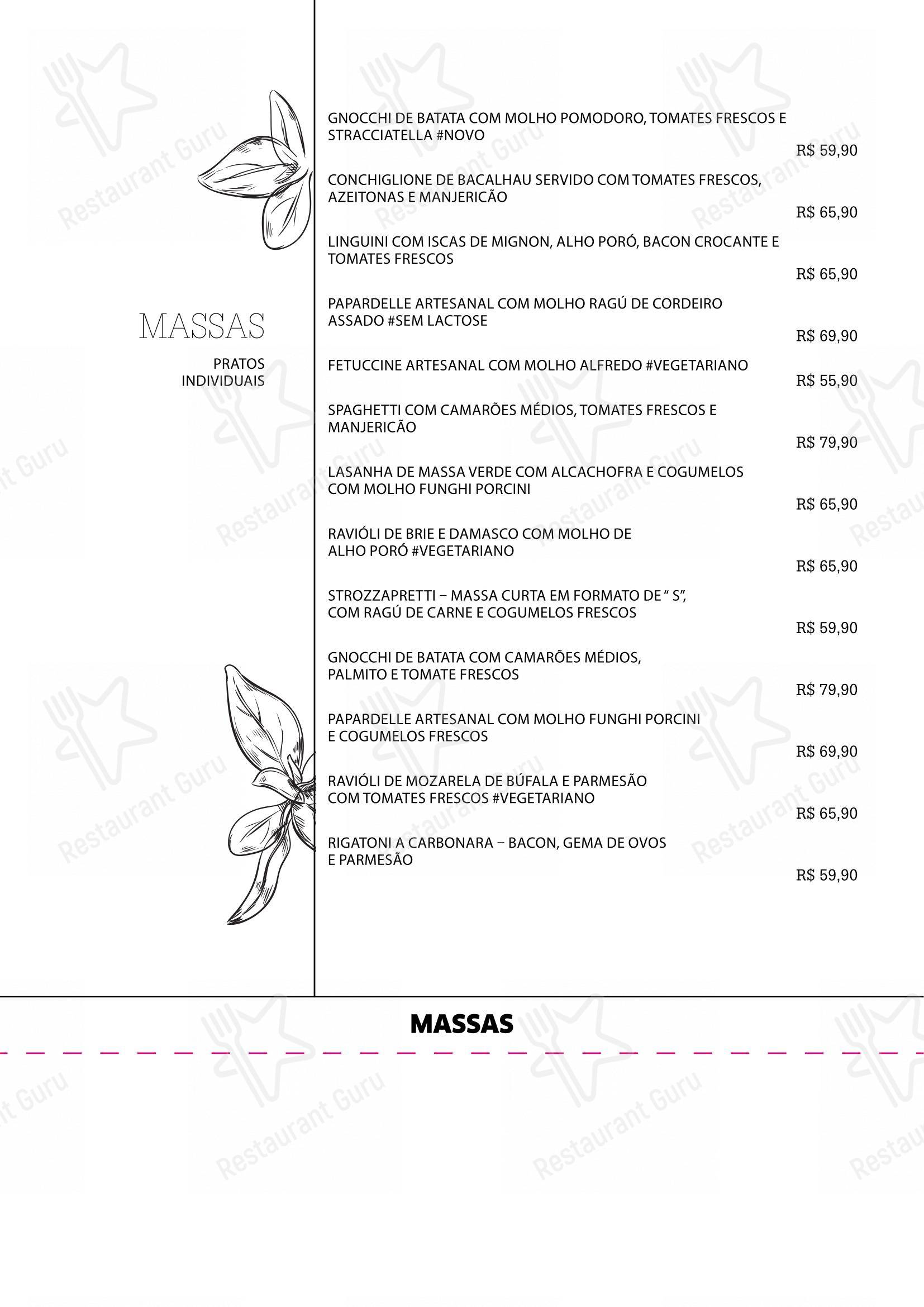 菜单 para Pantucci Trattoria em Curitiba