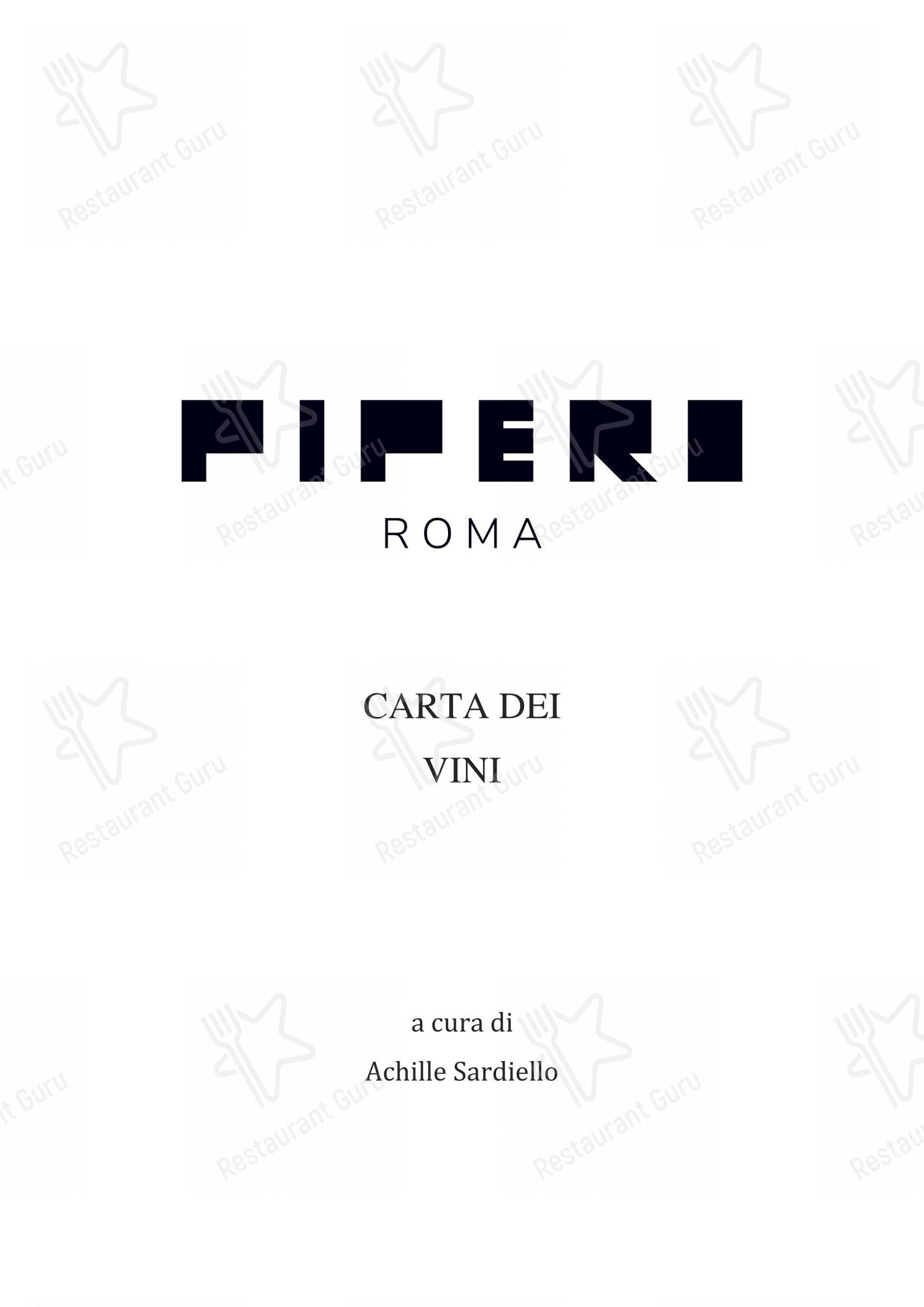 Menu bar per Pipero Roma in Roma