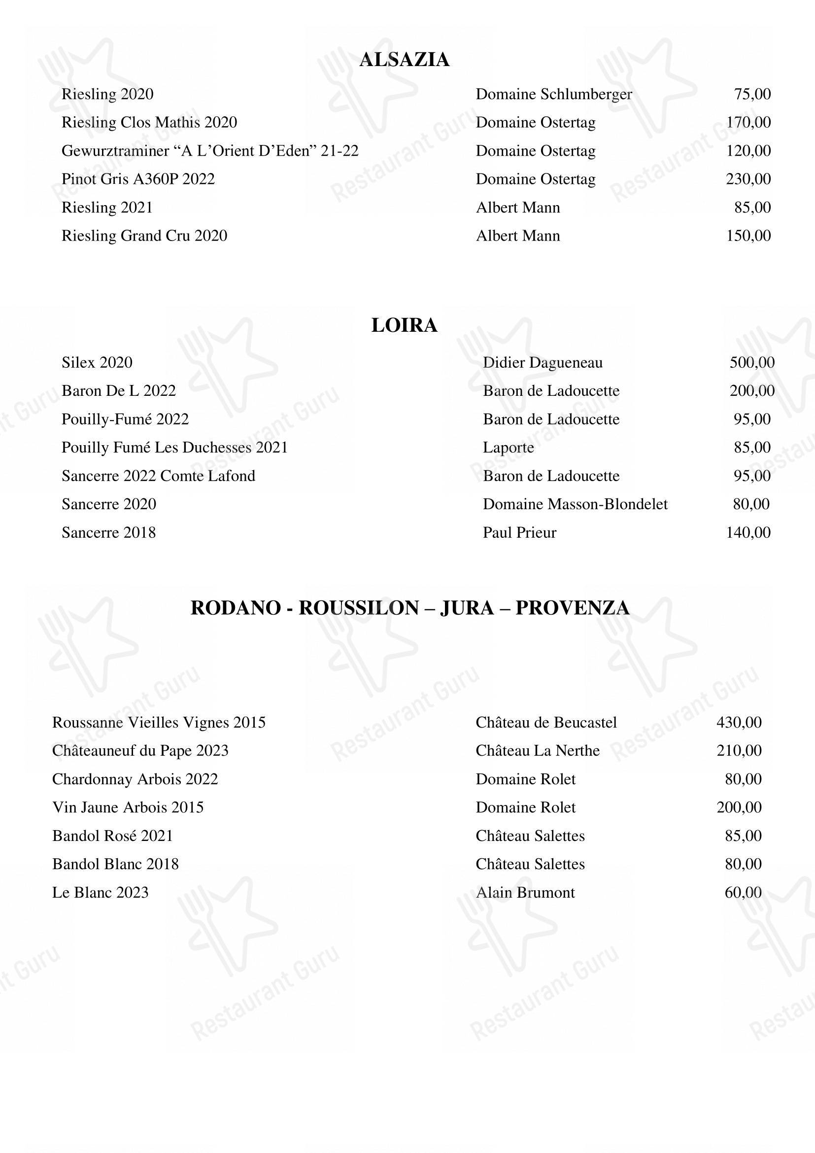 Menu bar per Pipero Roma in Roma