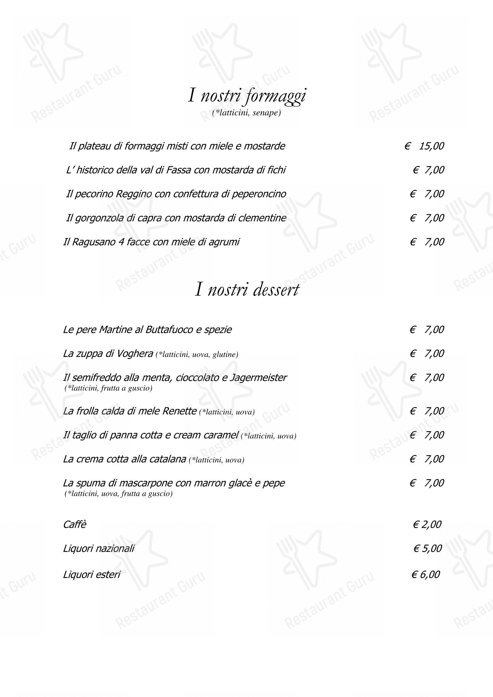 Menu di Ponte Rosso - Menu