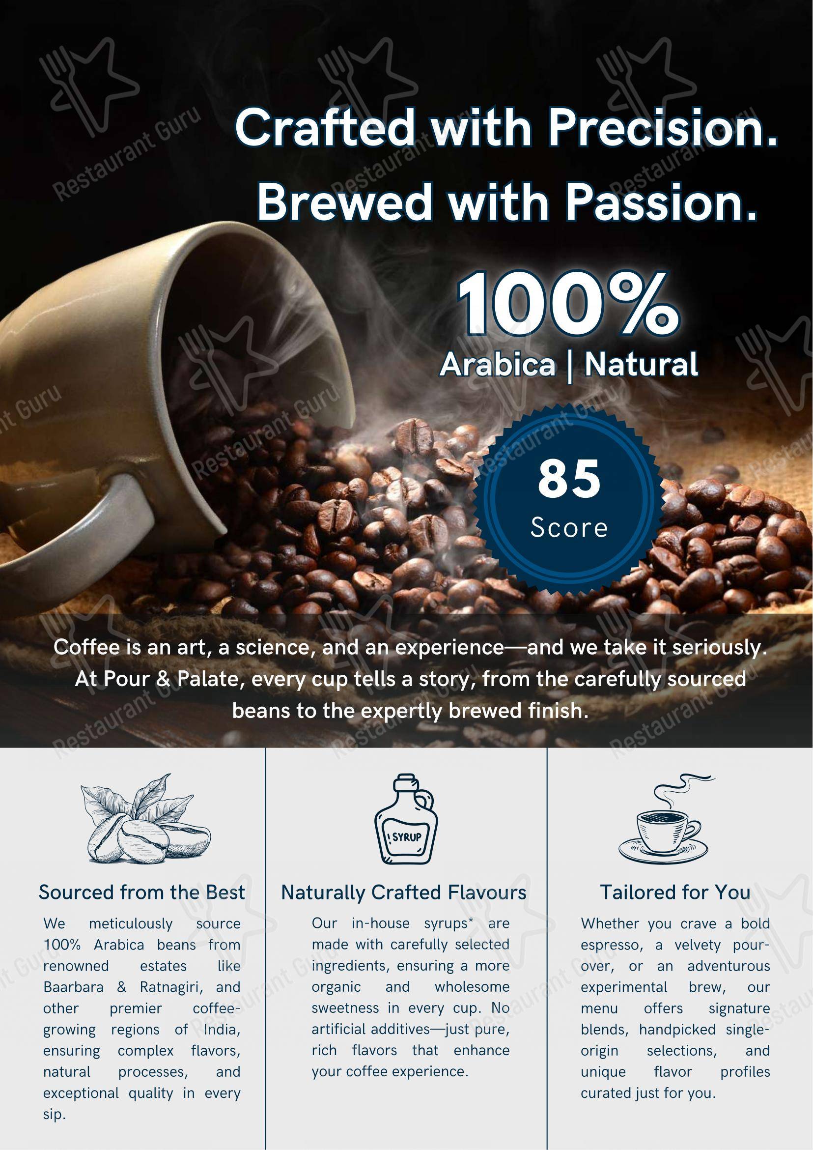 Pour and Palate Coffee and Cuisine in Gurugram - Menu