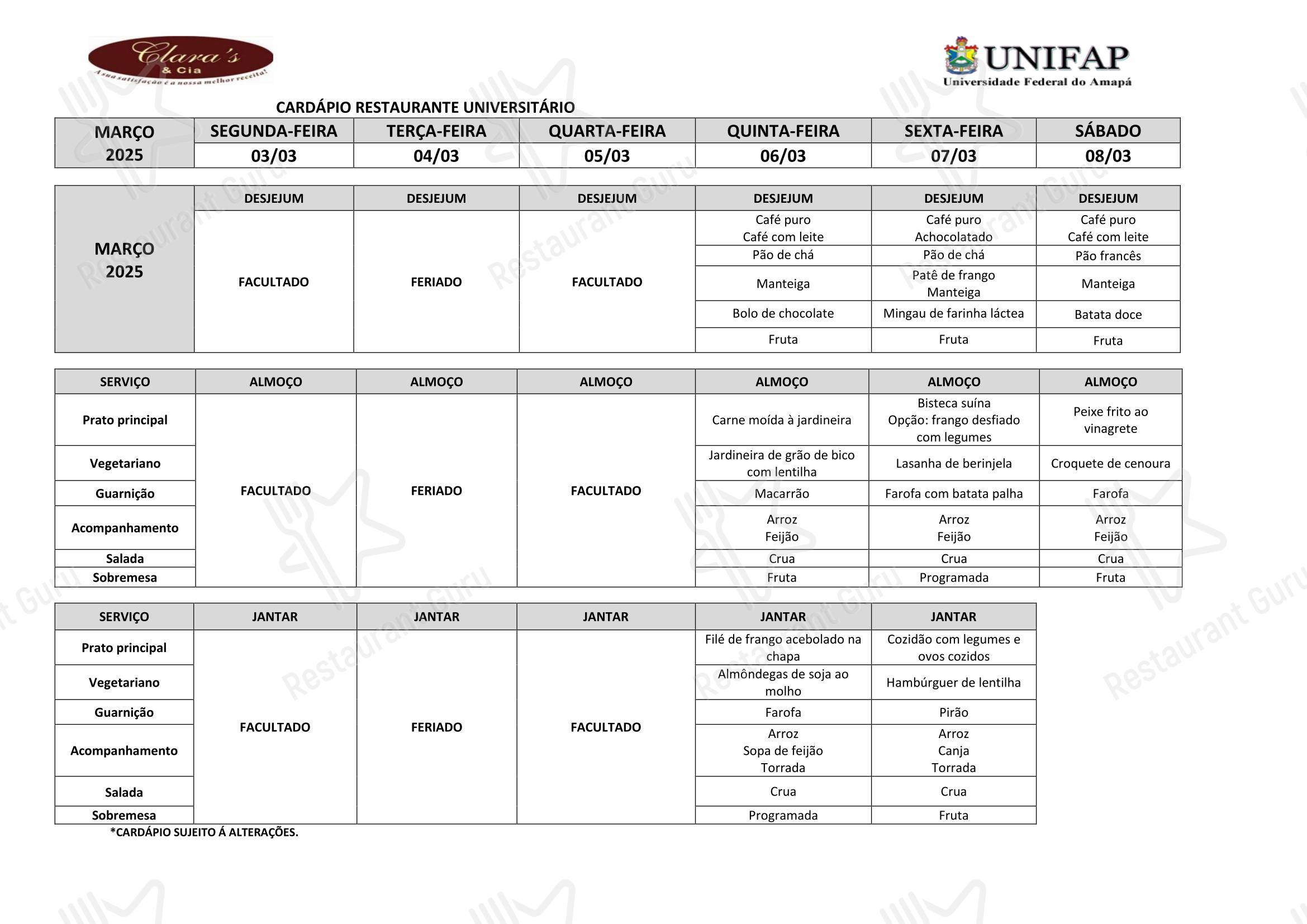 Wine Menu para Restaurante Universitário - UNIFAP em Macapá
