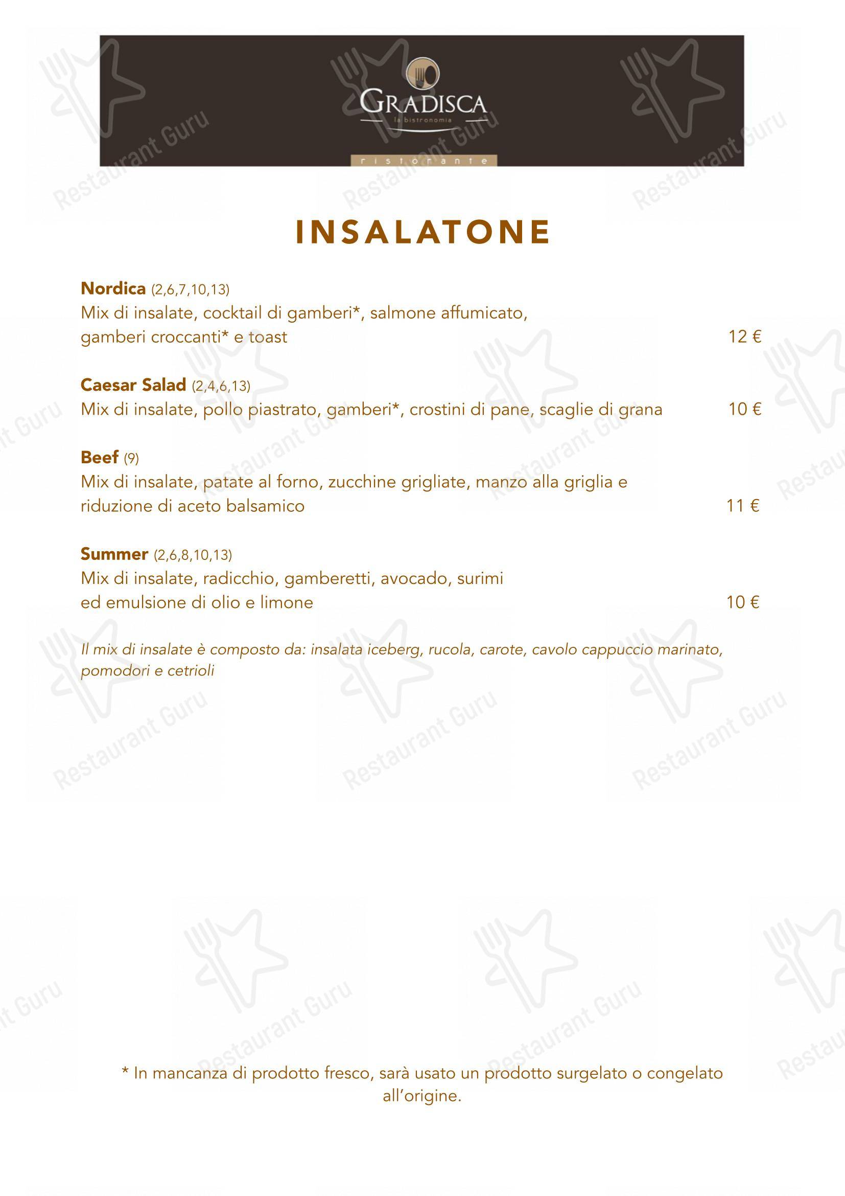 Menu bar per Ristorante Creperia Gradisca in Conversano