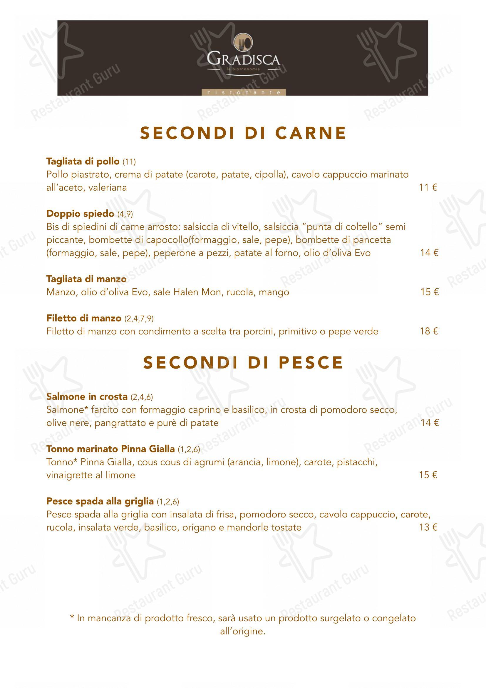 Menu bar per Ristorante Creperia Gradisca in Conversano