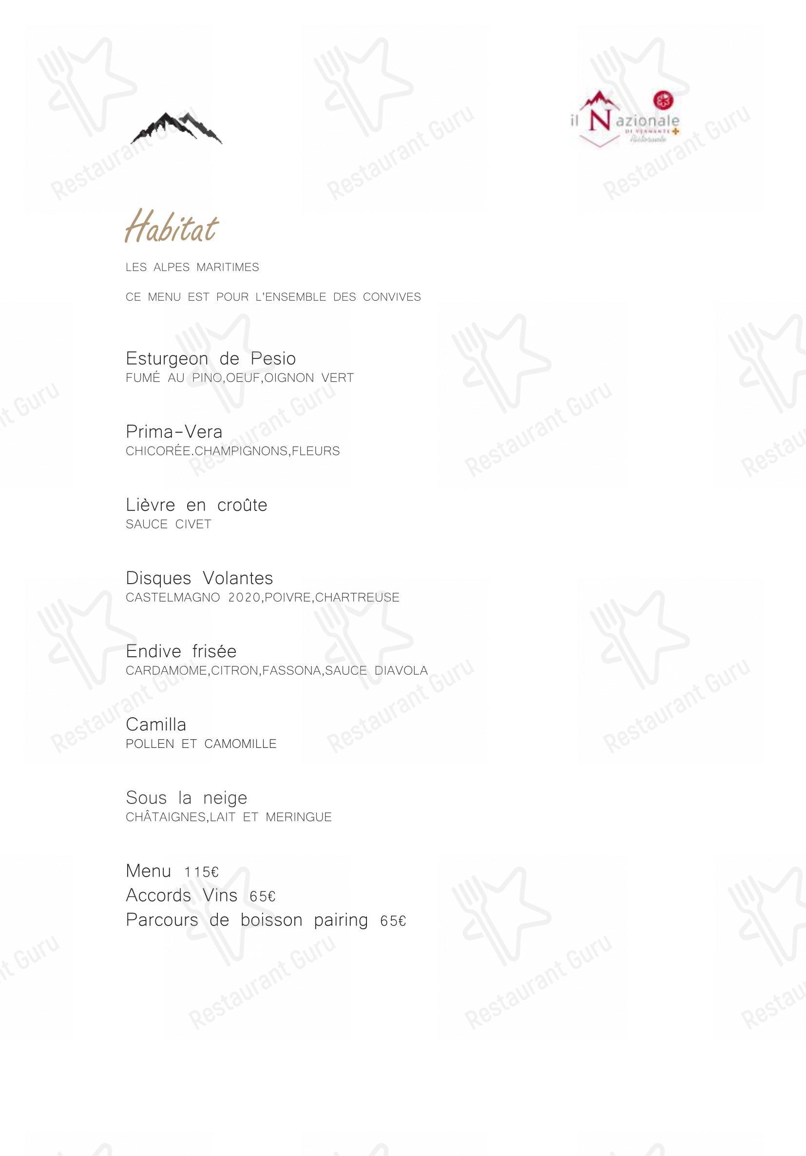 Ristorante Il Nazionale di Vernante in Vernante - Menu