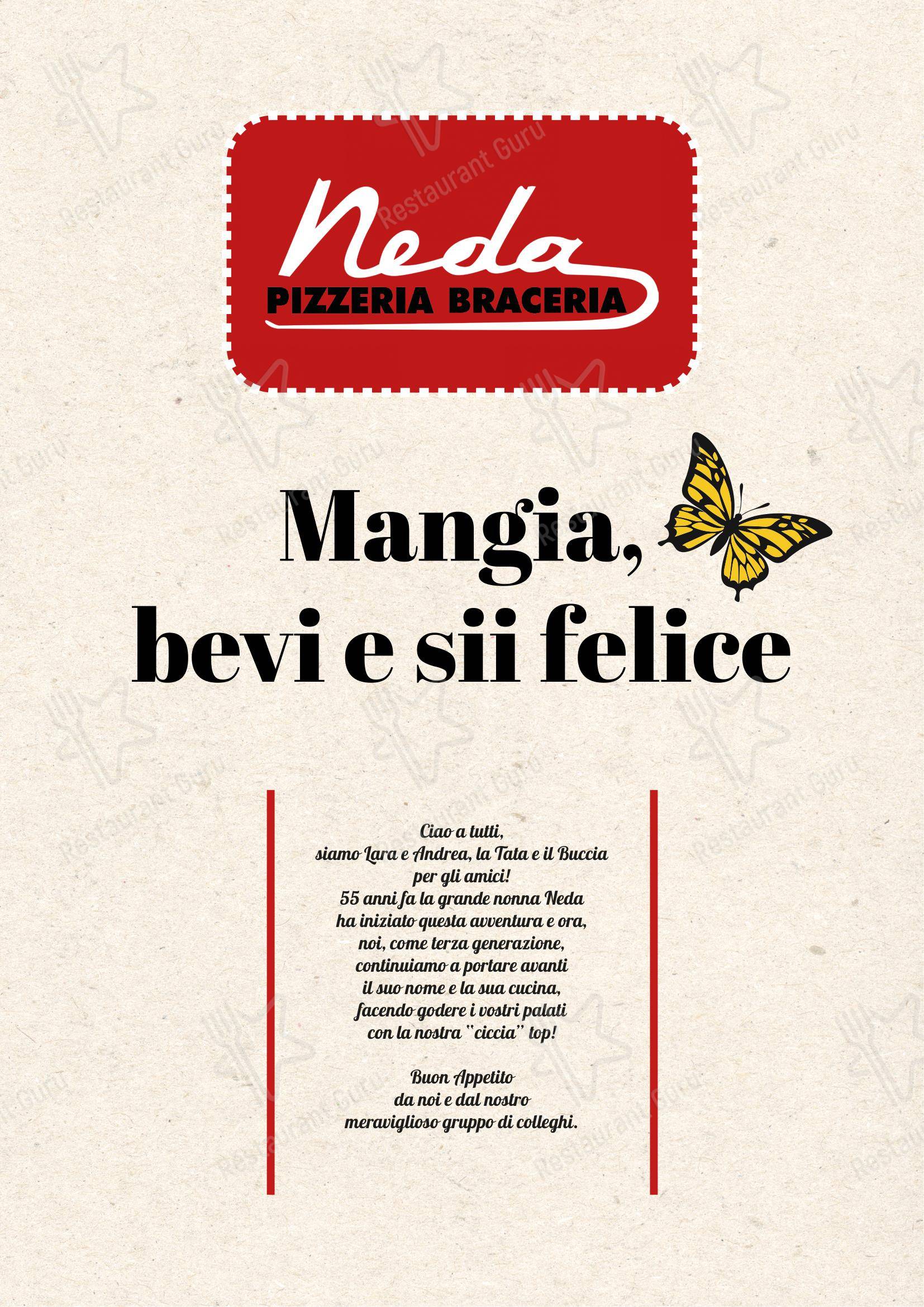 Menu di Ristorante Pizzeria Braceria Neda - Menu bar