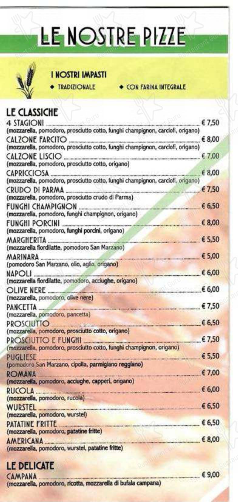 Menu di Ristorante Pizzeria Paradise Como - Alle Caverne - 菜单