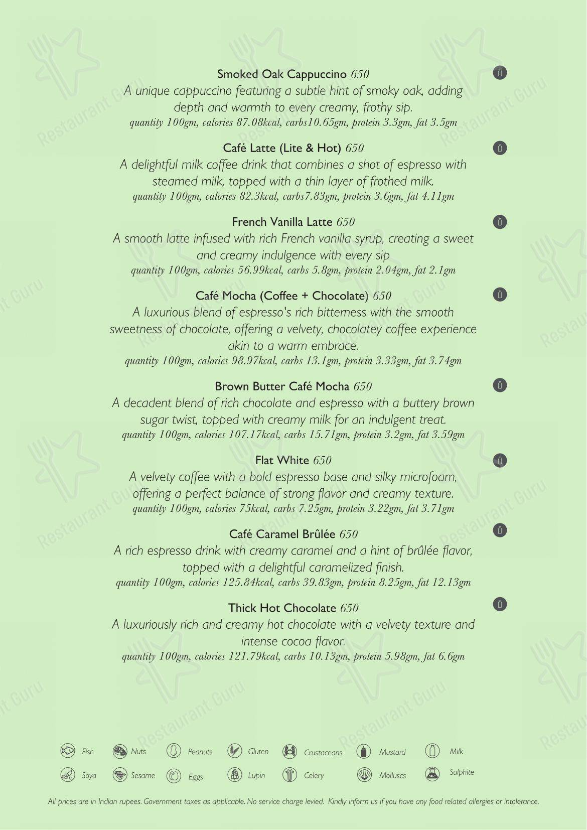 Roasted by Roseate - Menu