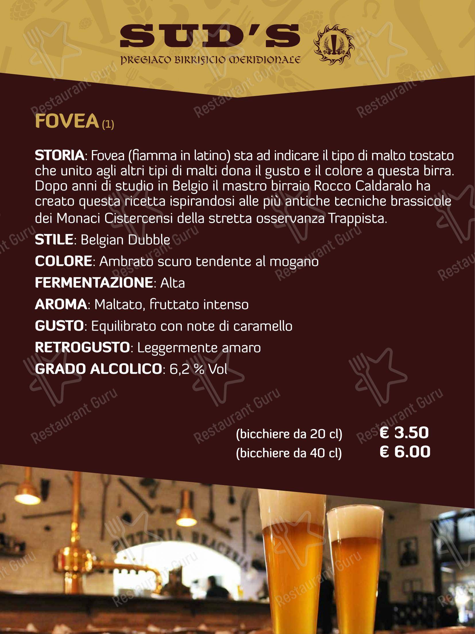 Sud's in Noci - Menu
