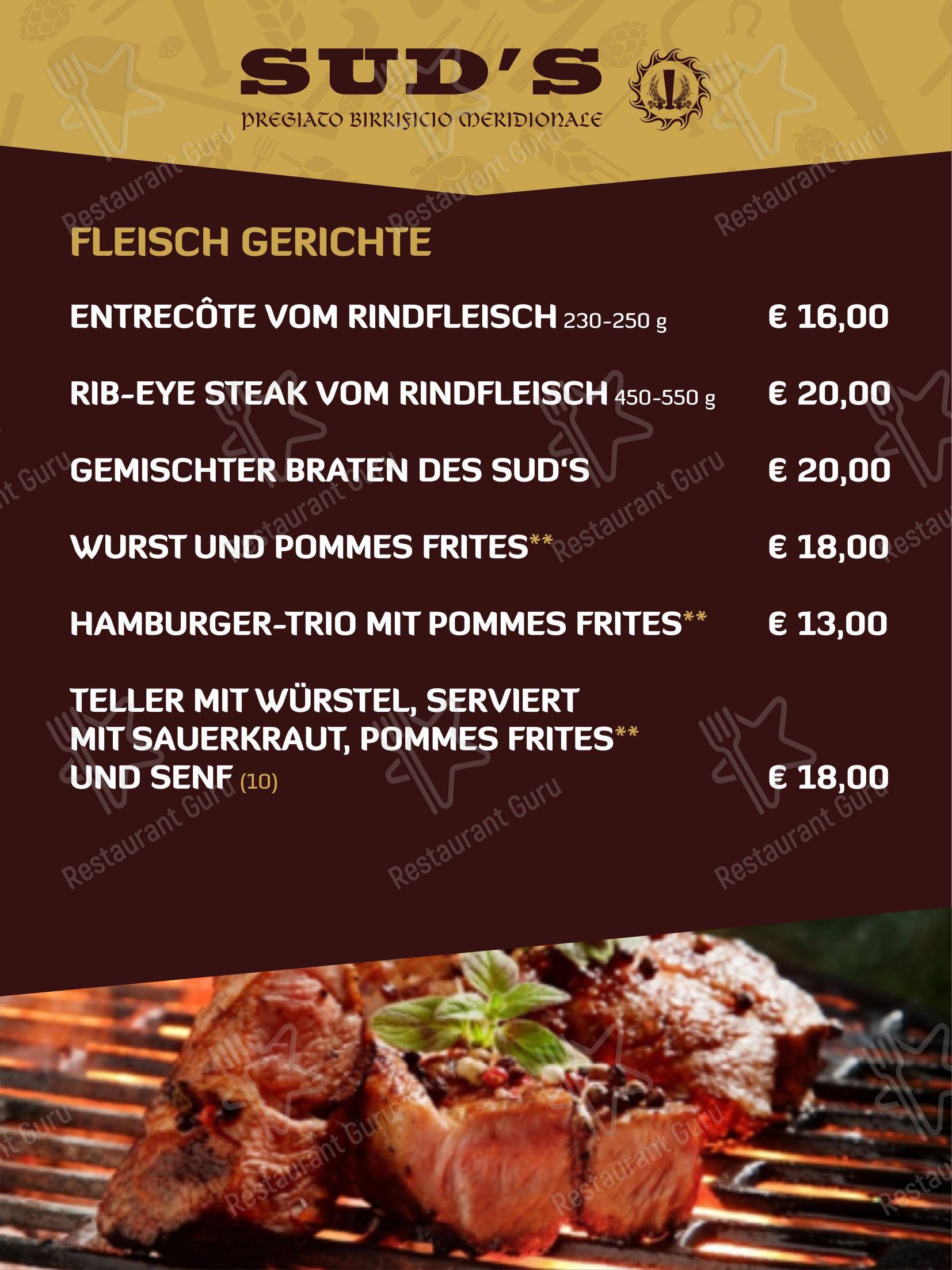 Крафт меню per Sud's in Noci