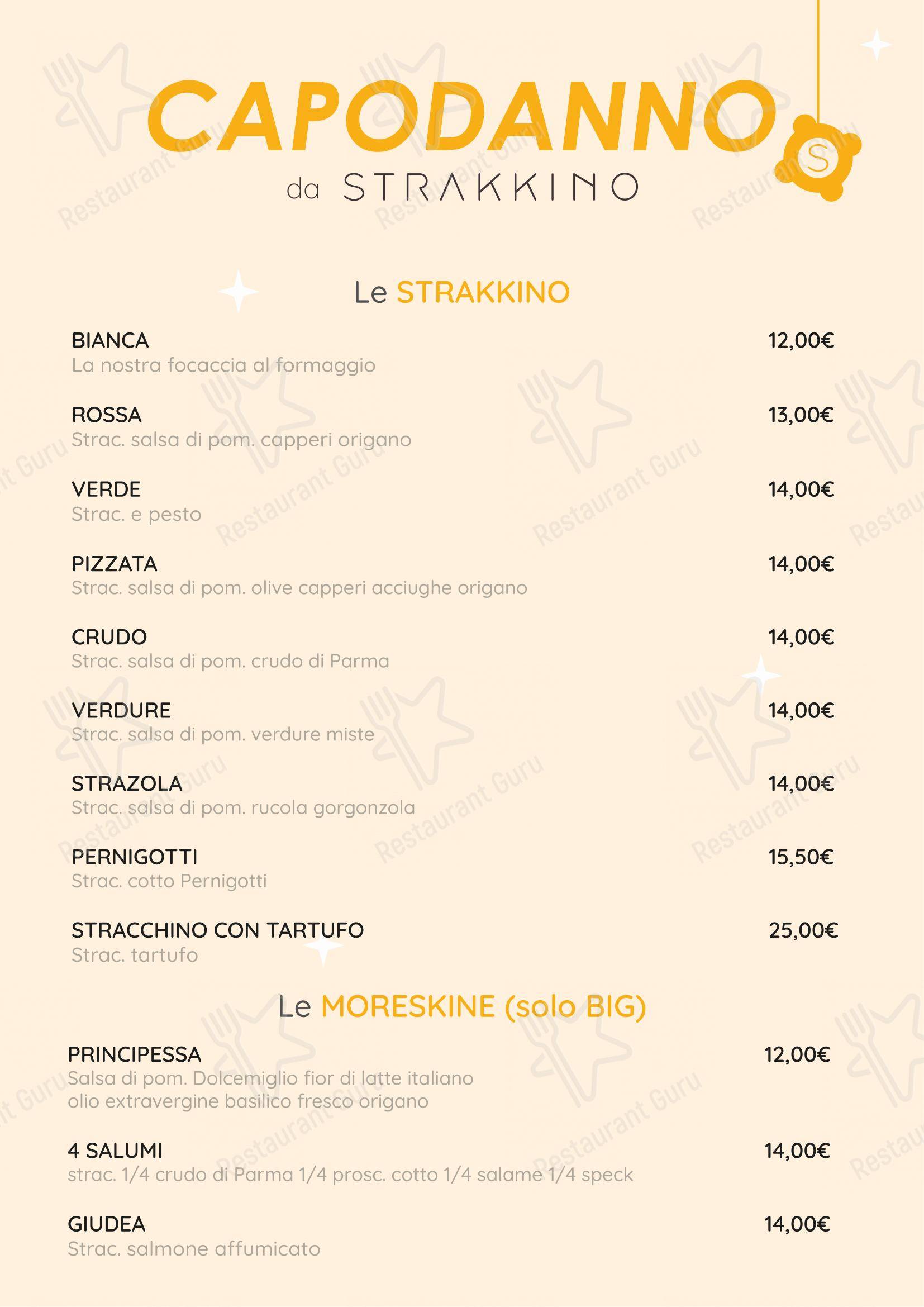 Menu di Strakkino - Menu