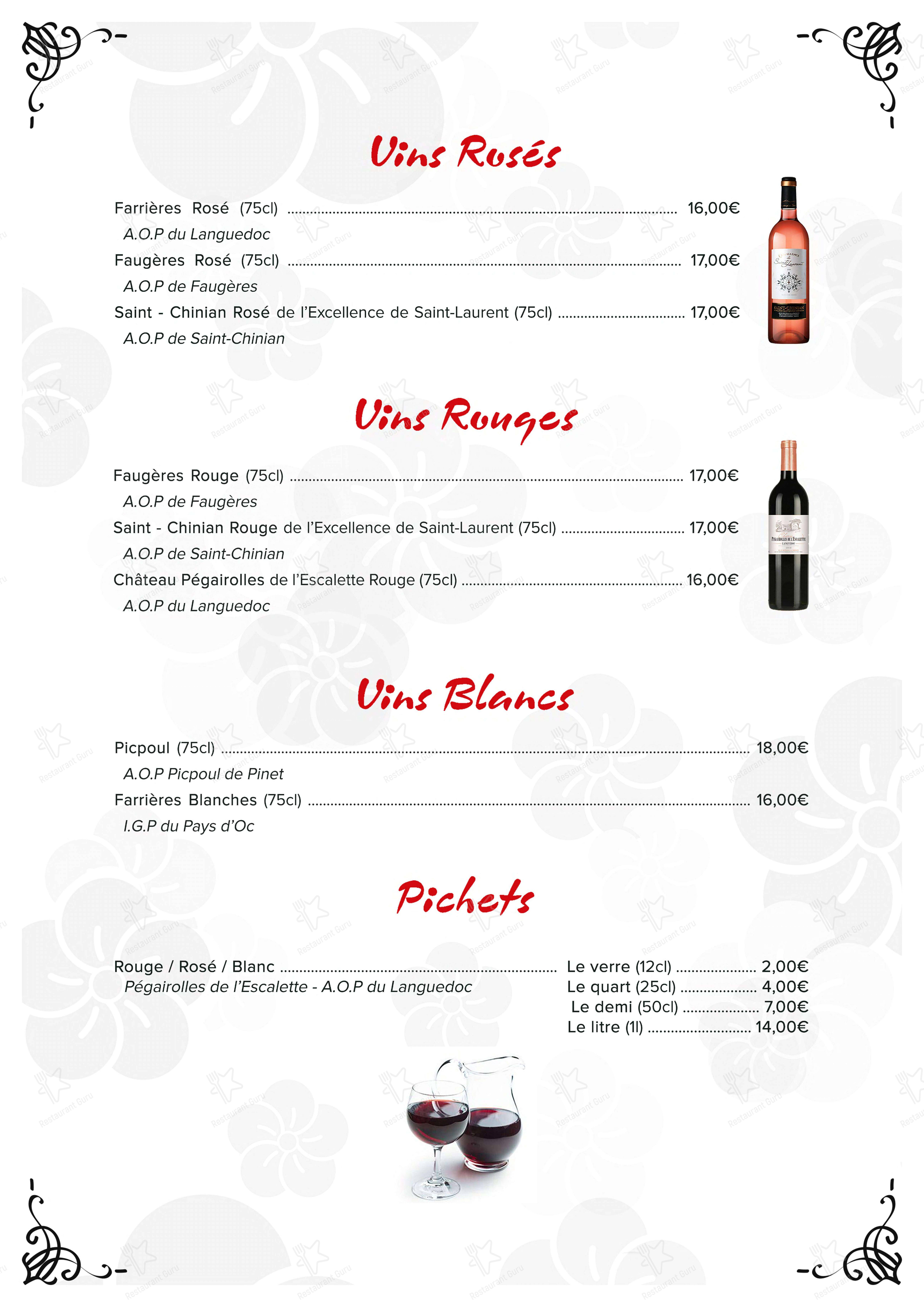 Tan Lap dans Lodève - Menu