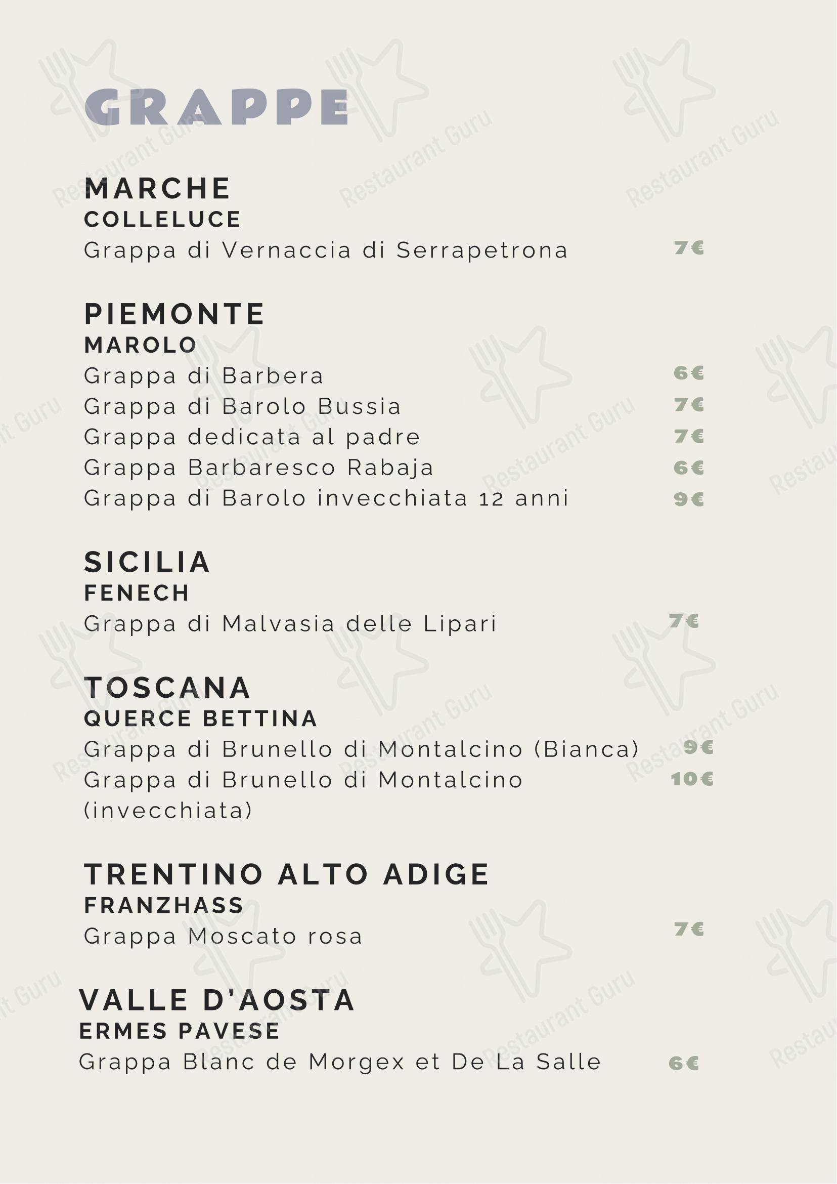 Tipico 20 in Roma - Menu bar