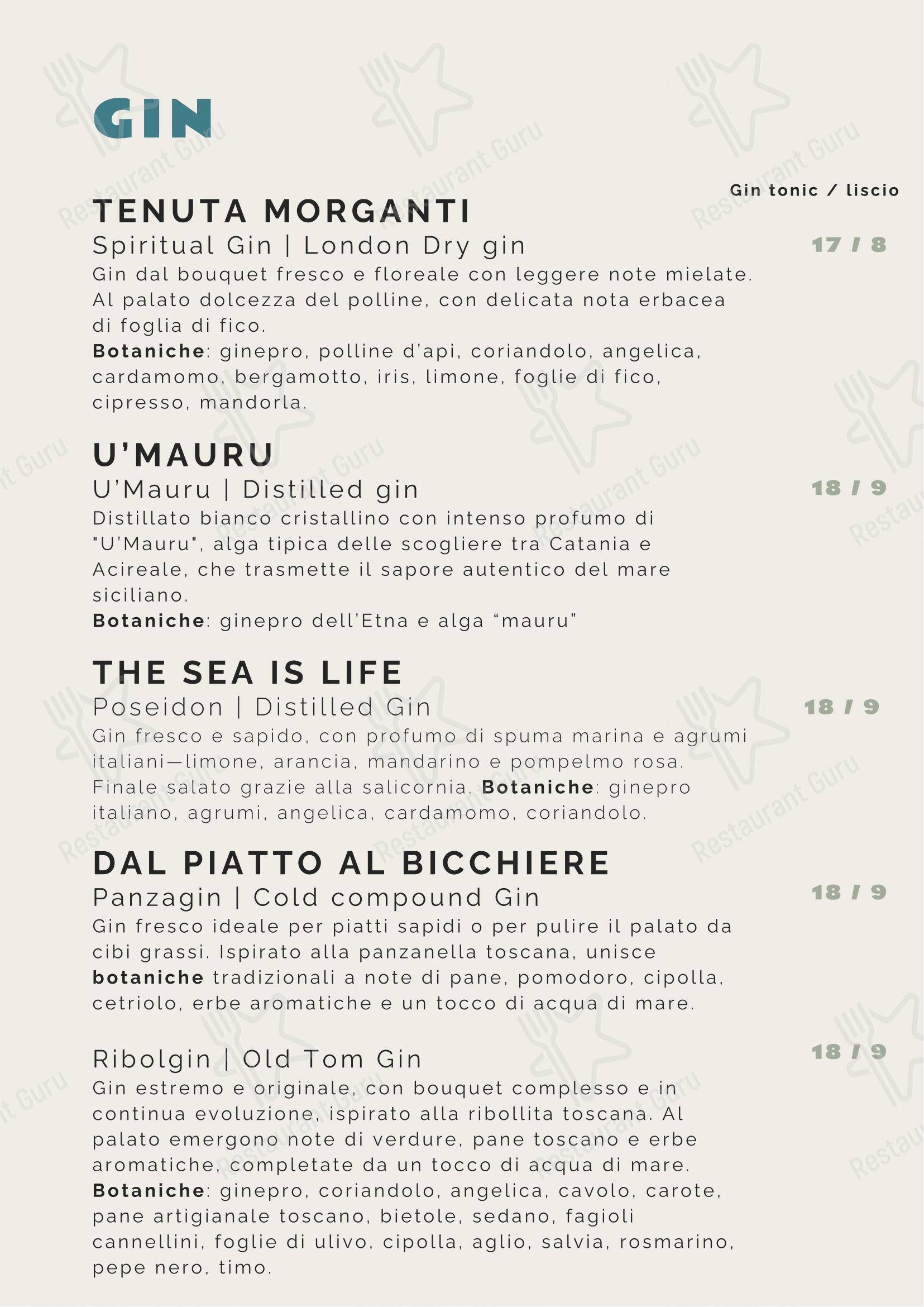 Menu bar per Tipico 20 in Roma