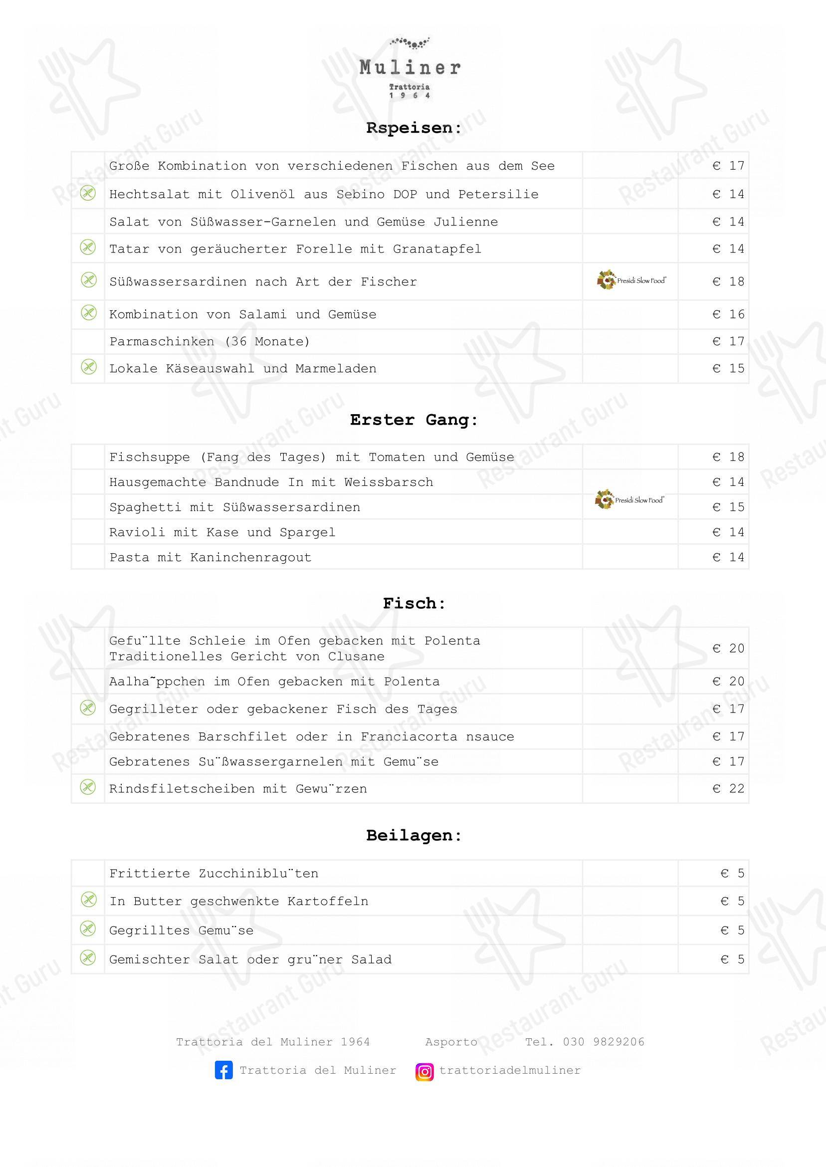 Trattoria del Muliner in Clusane - Коктейльная карта