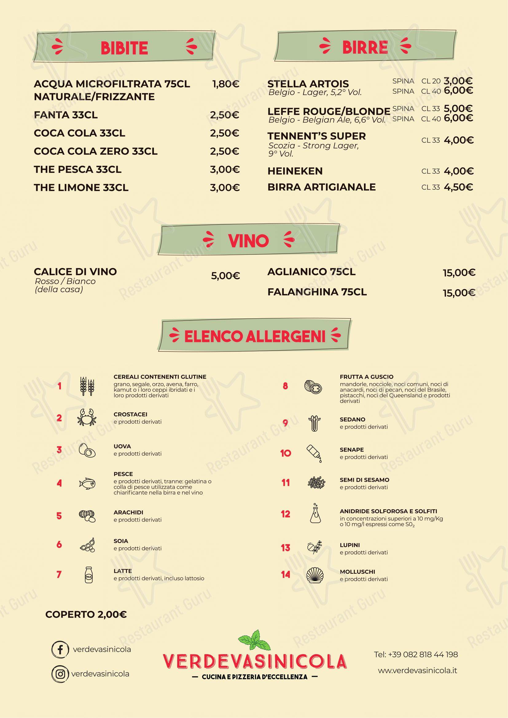 Menu per Verdevasinicola Cucina e Pizzeria d'Eccellenza in Eboli
