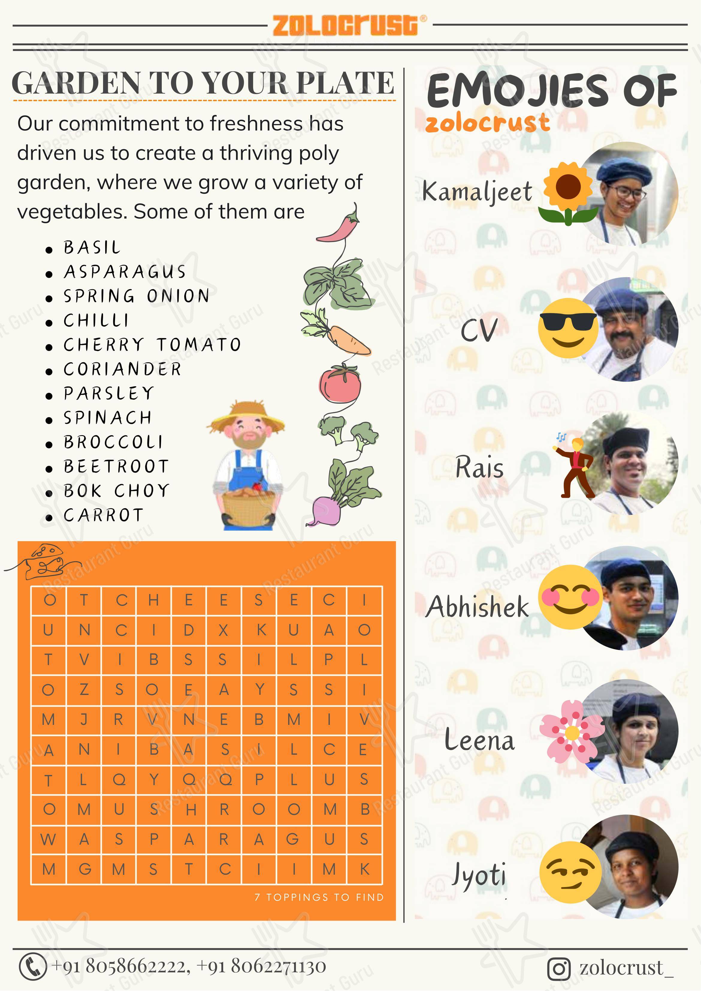 Zolocrust in Jaipur - Основное меню