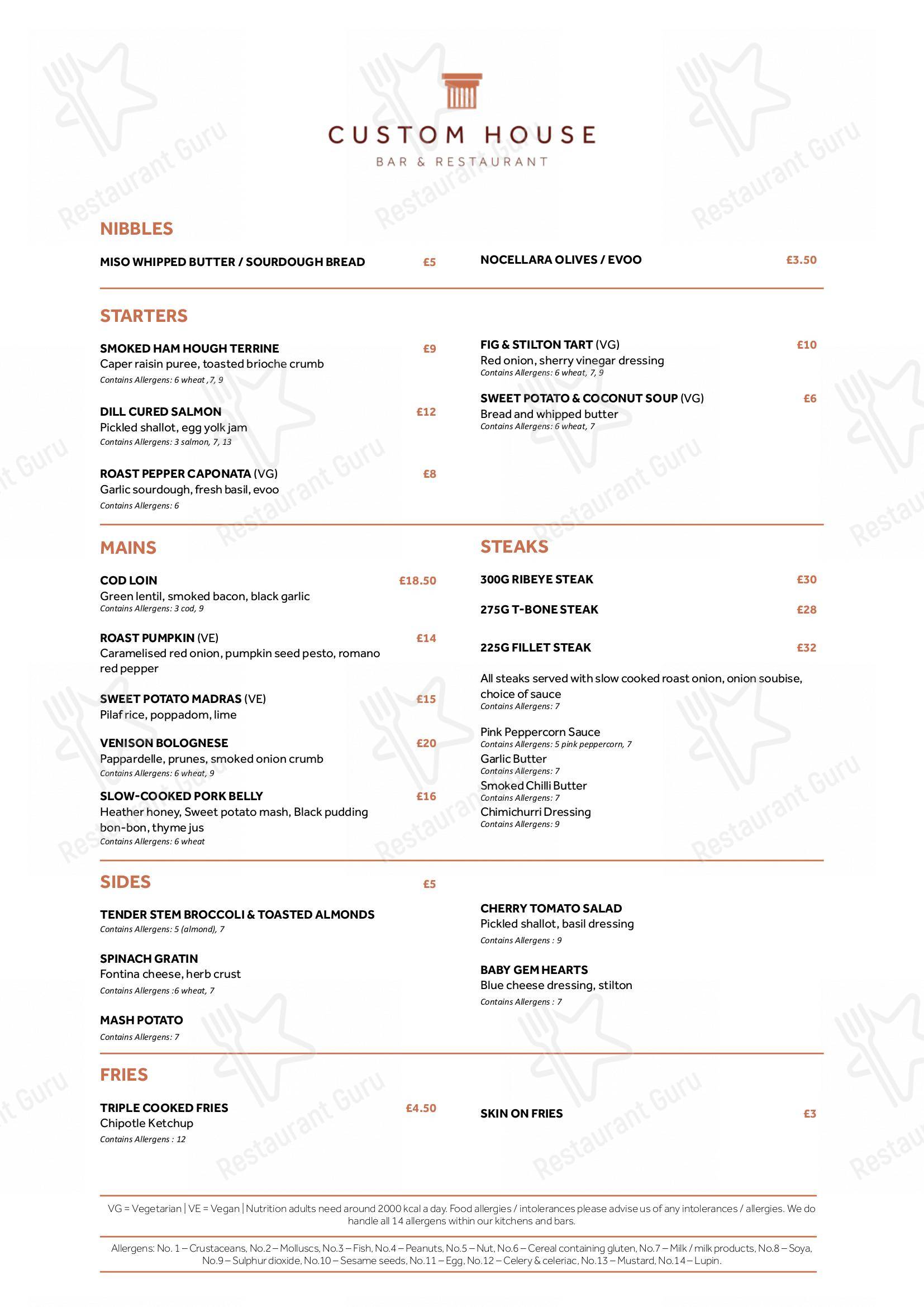 Menu at Clayton Hotel Glasgow, Glasgow