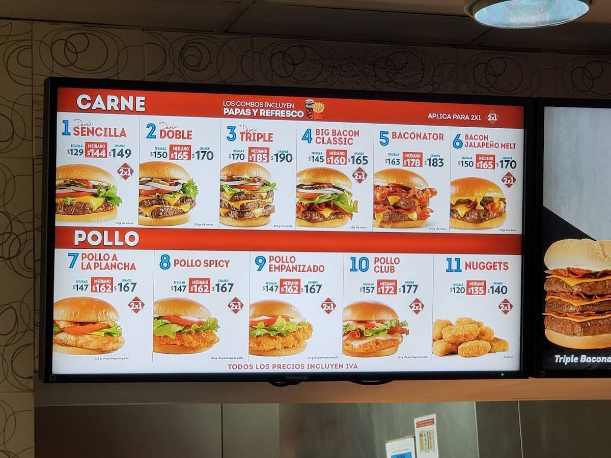 Carta del restaurante Wendys Las Torres, Ciudad Juarez, Las Torres
