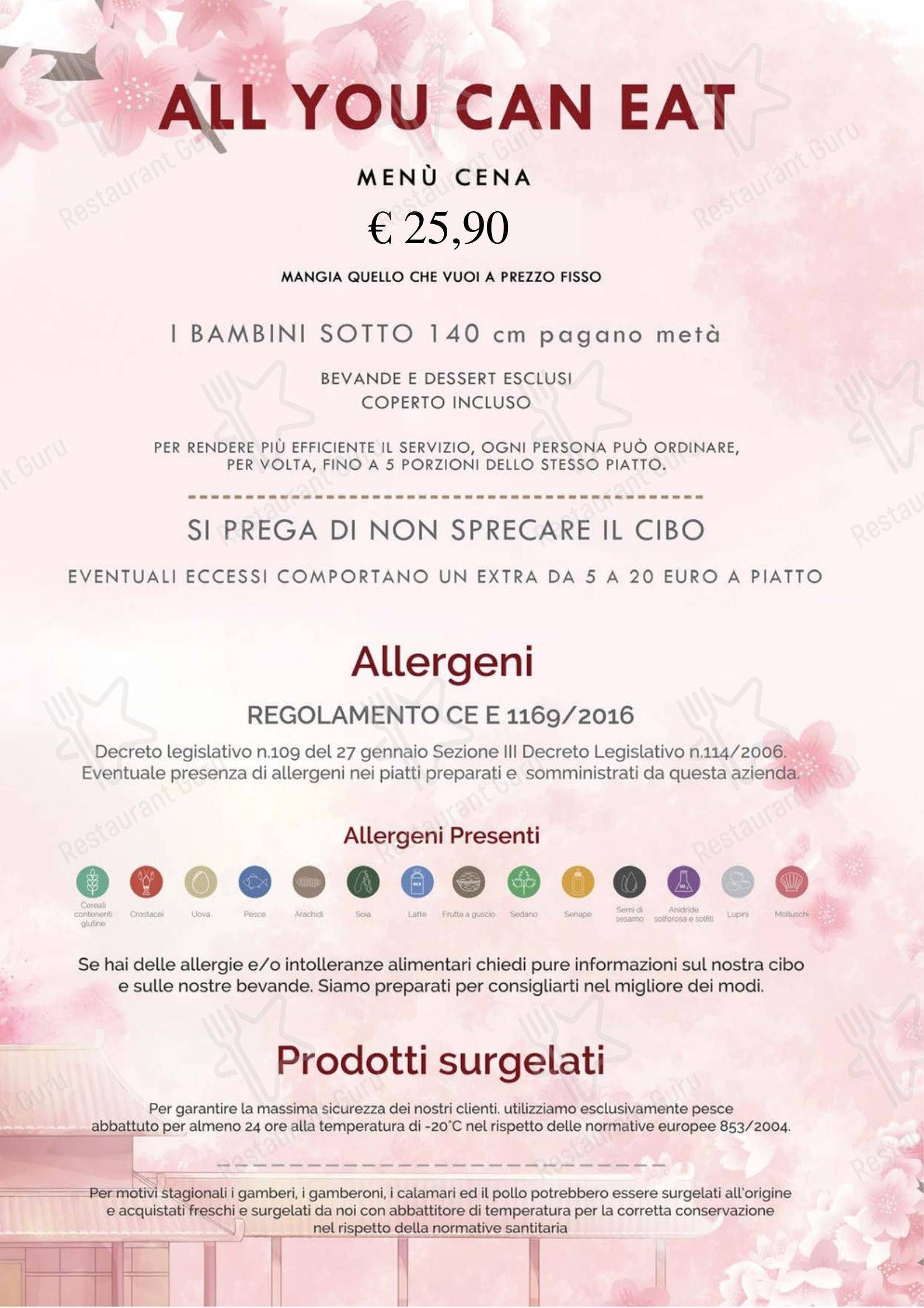 Menu bar per Ristorante Fuji 2 ristorante