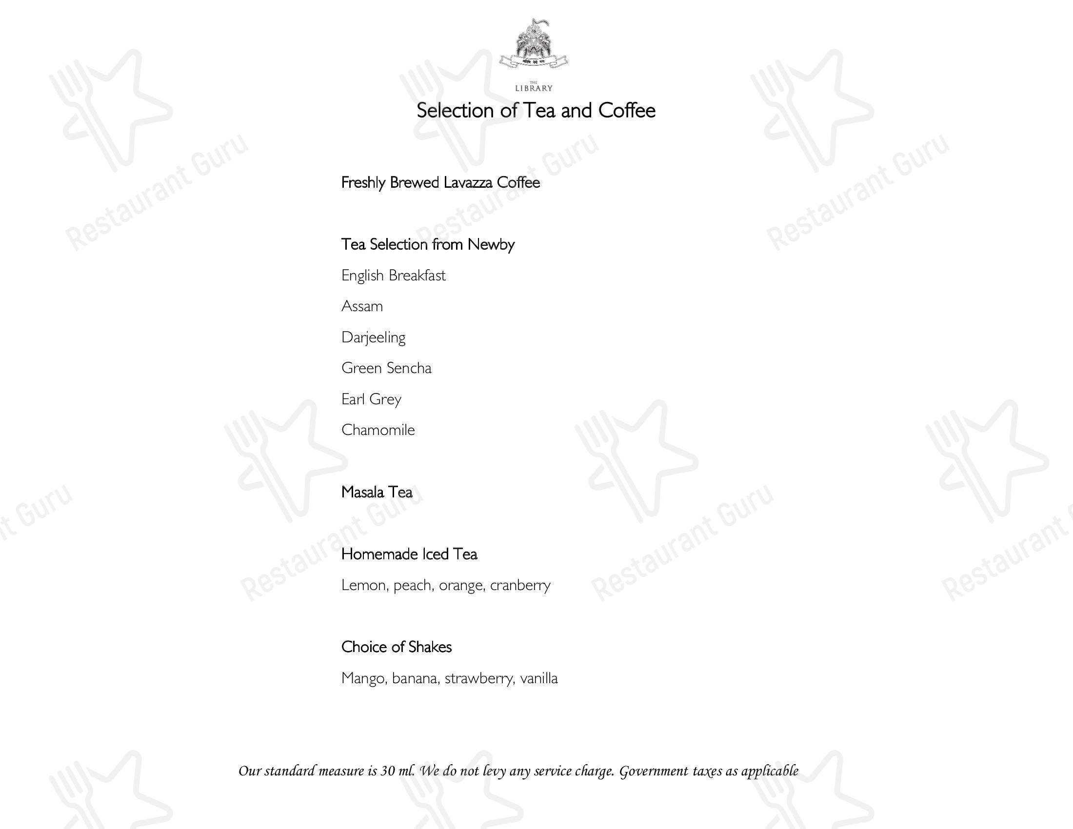 Sheesh Mahal in Udaipur - Menu