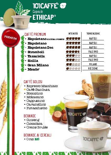 Menu di 101 caffè 