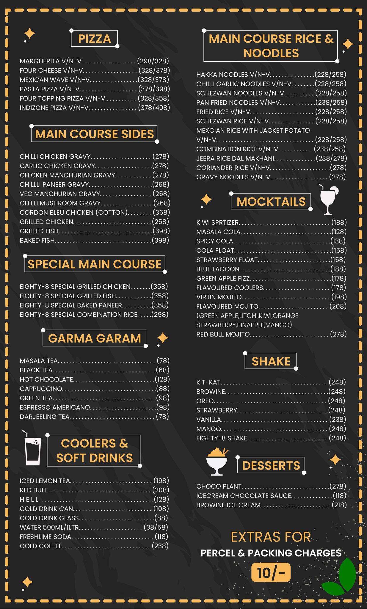 88+ Resto Cafe menu