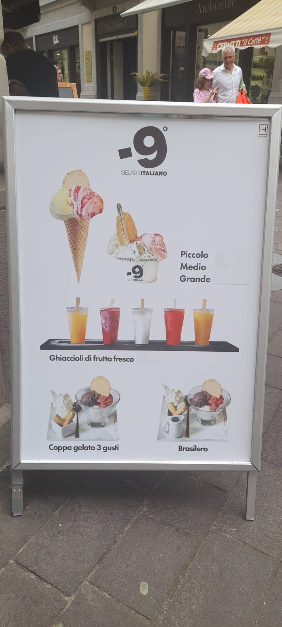 Menu di -9 Gelato Italiano 
