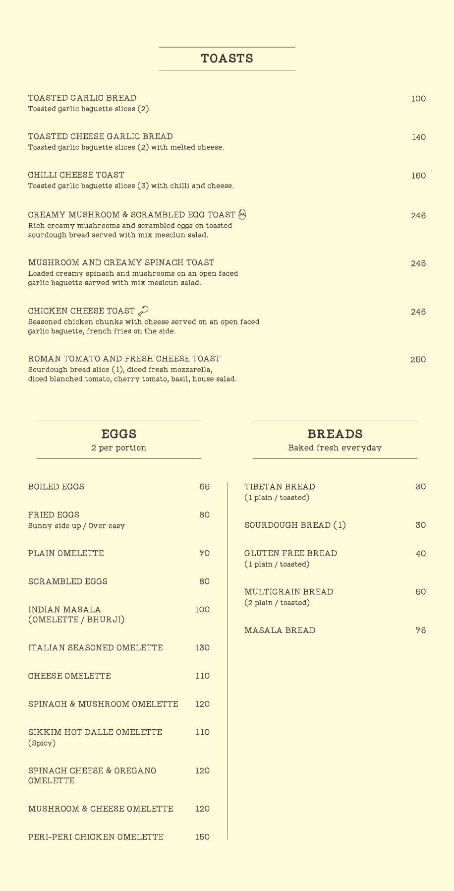 AMA Cafe Majnu Ka Tilla menu