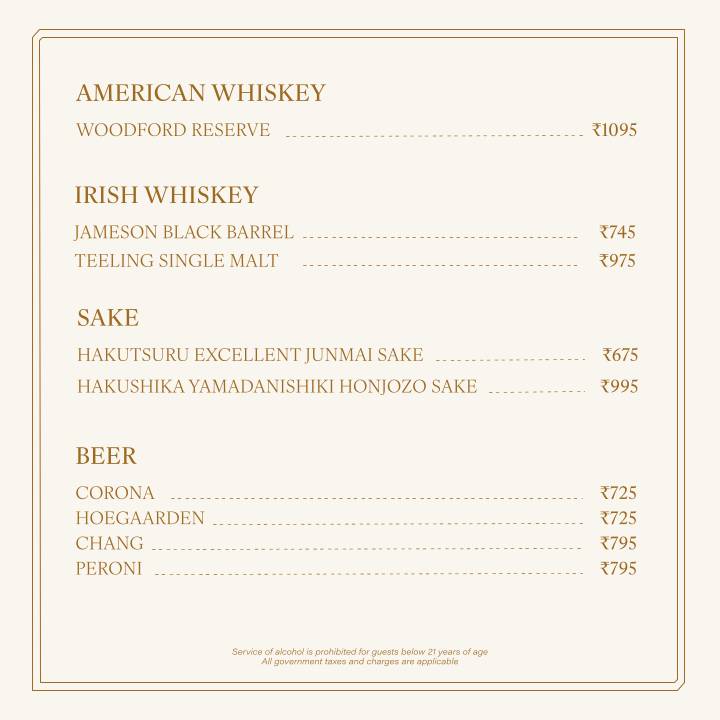 ASPER - Cocktail Bar menu