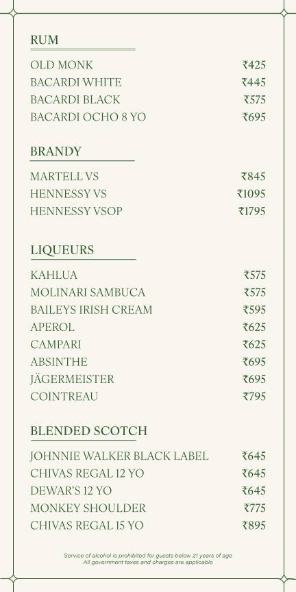 ASPER - Cocktail Bar menu