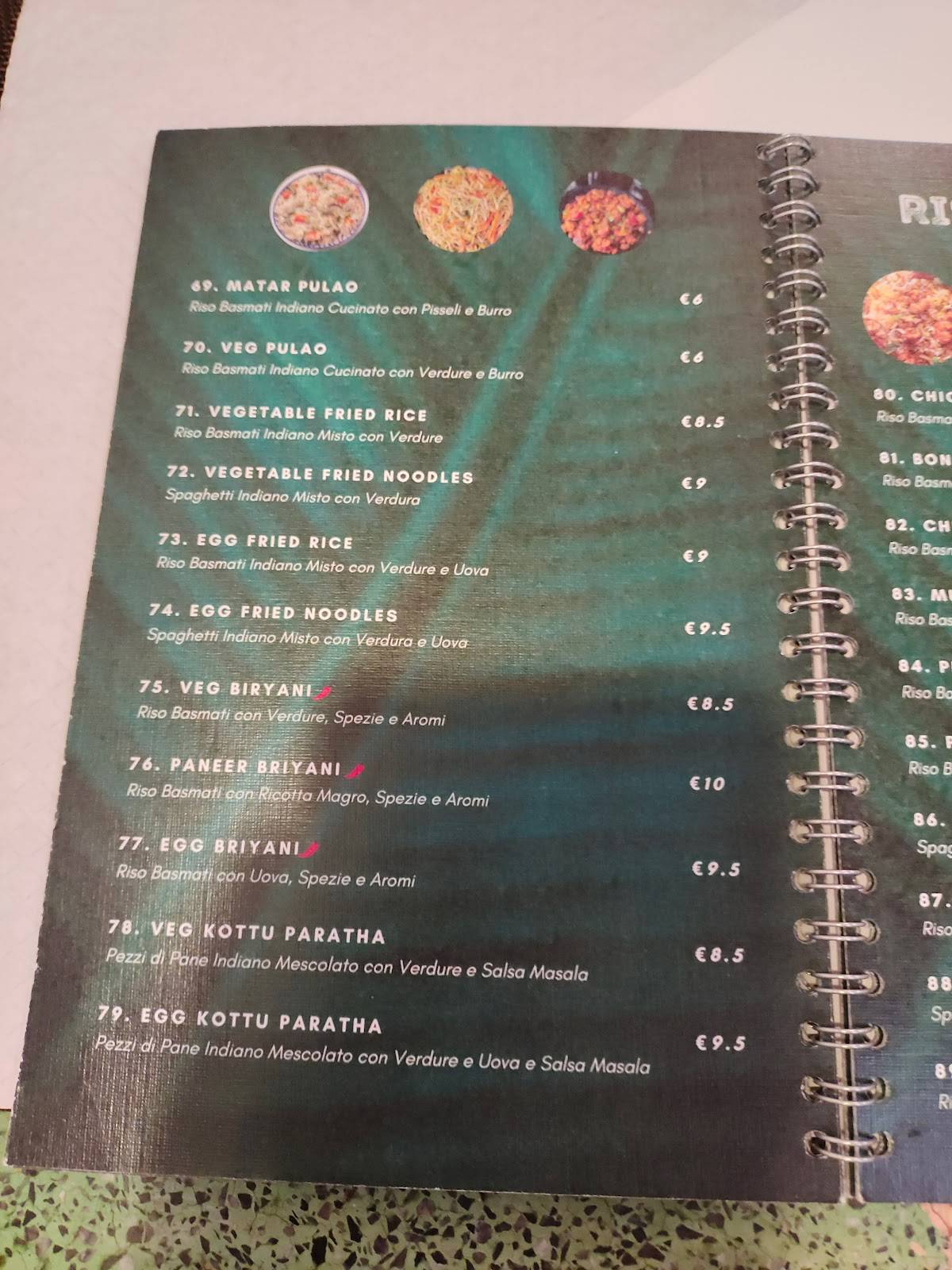 Menu di Abinaya 
