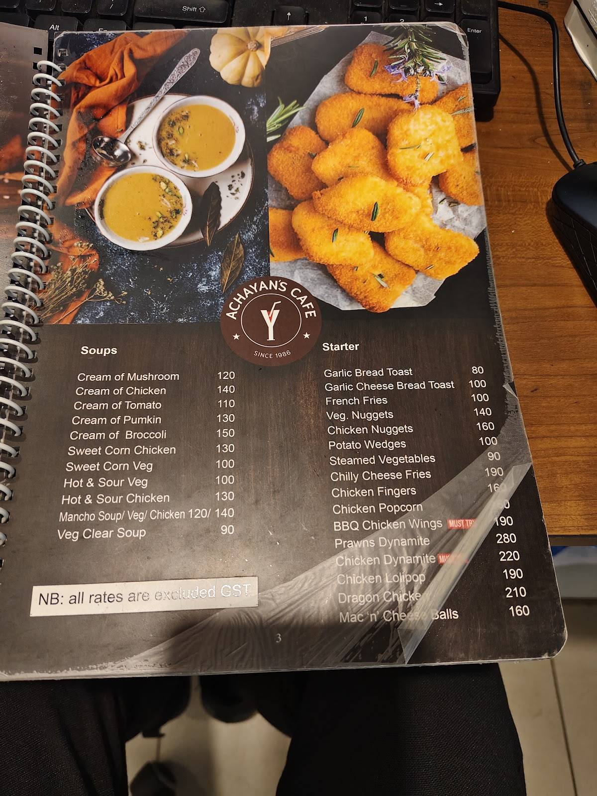 Achayan's Restaurant, Thodupuzha menu